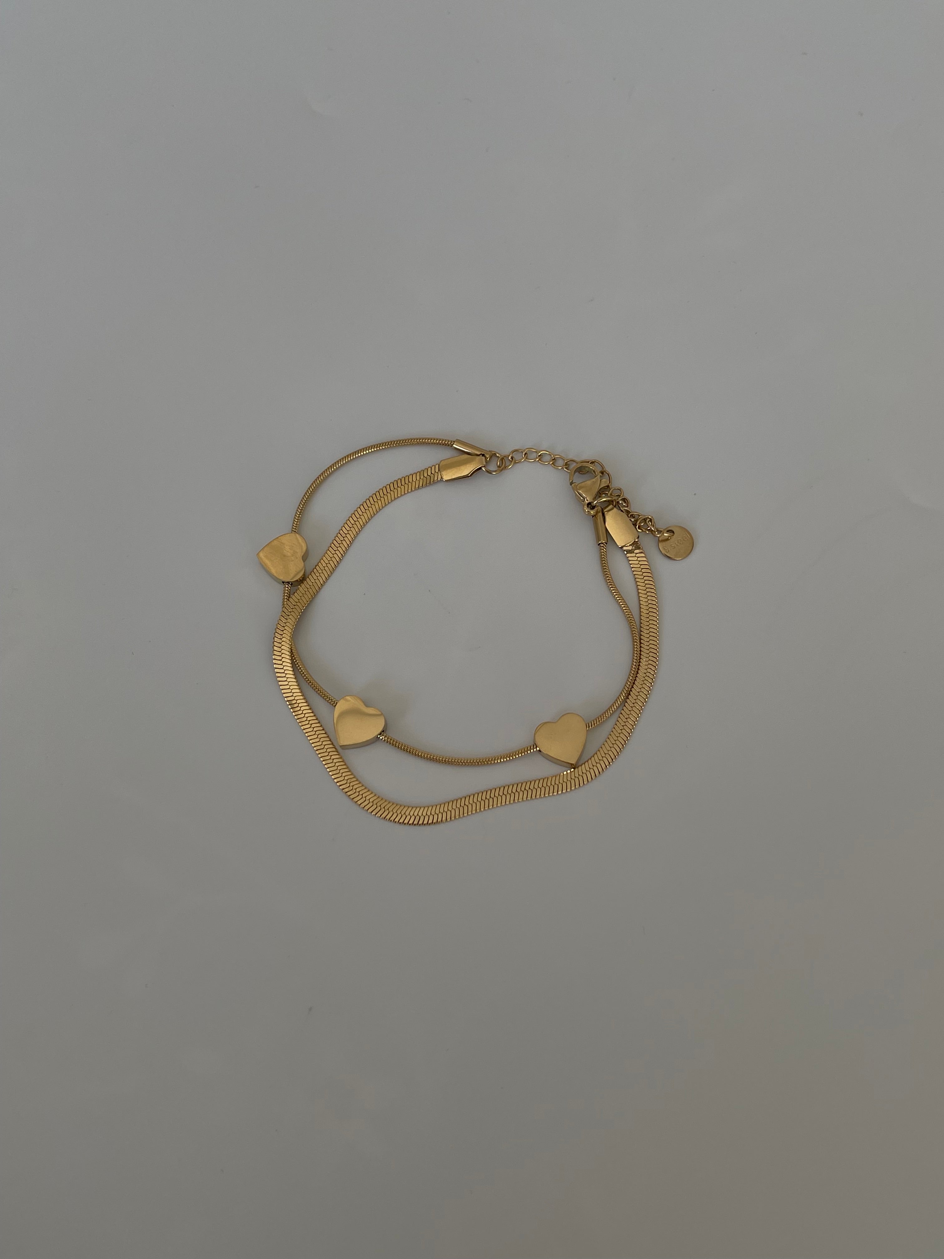 Çelik birleşik kalp figür bileklik