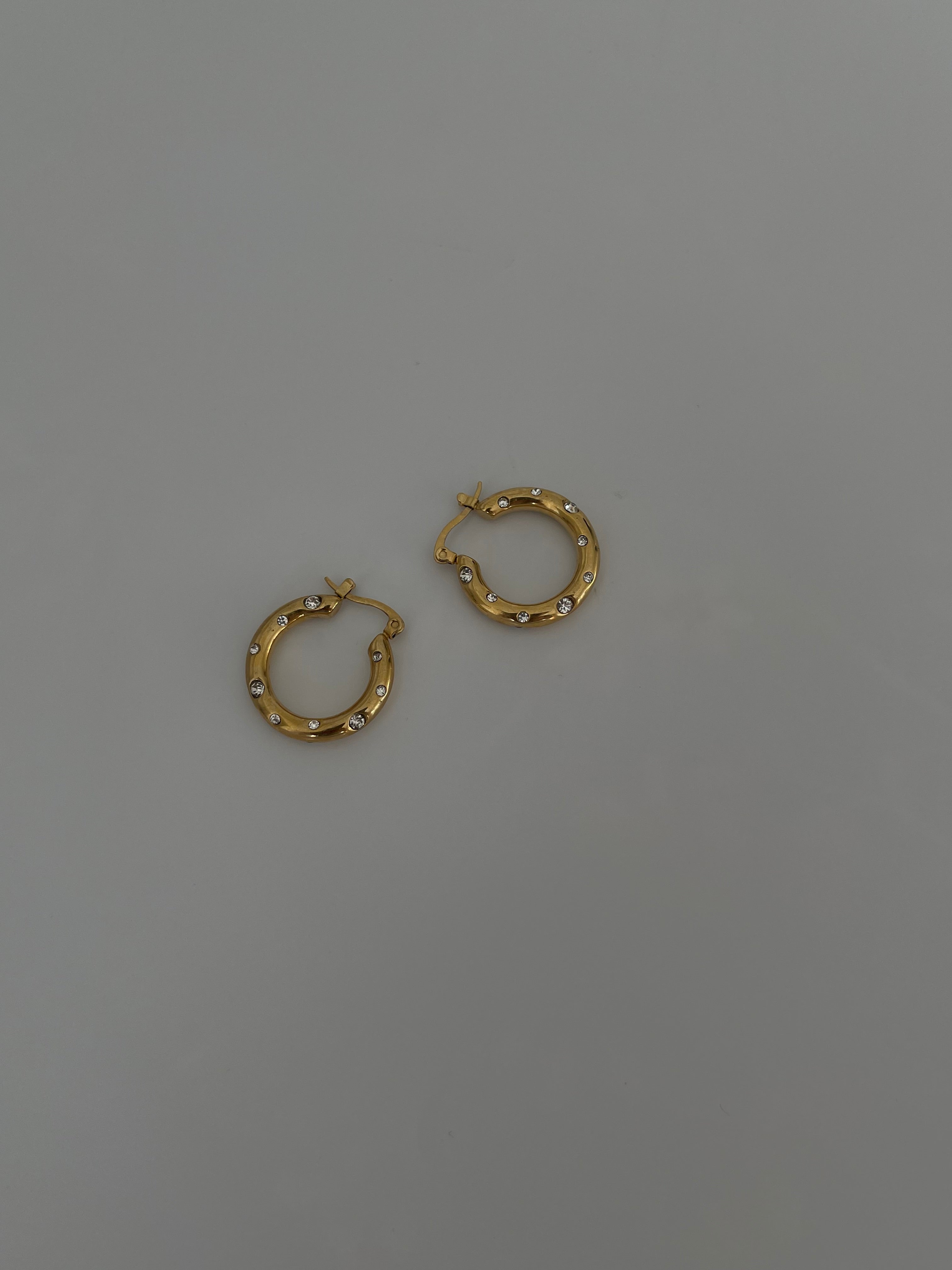 Çelik taş detay küpe