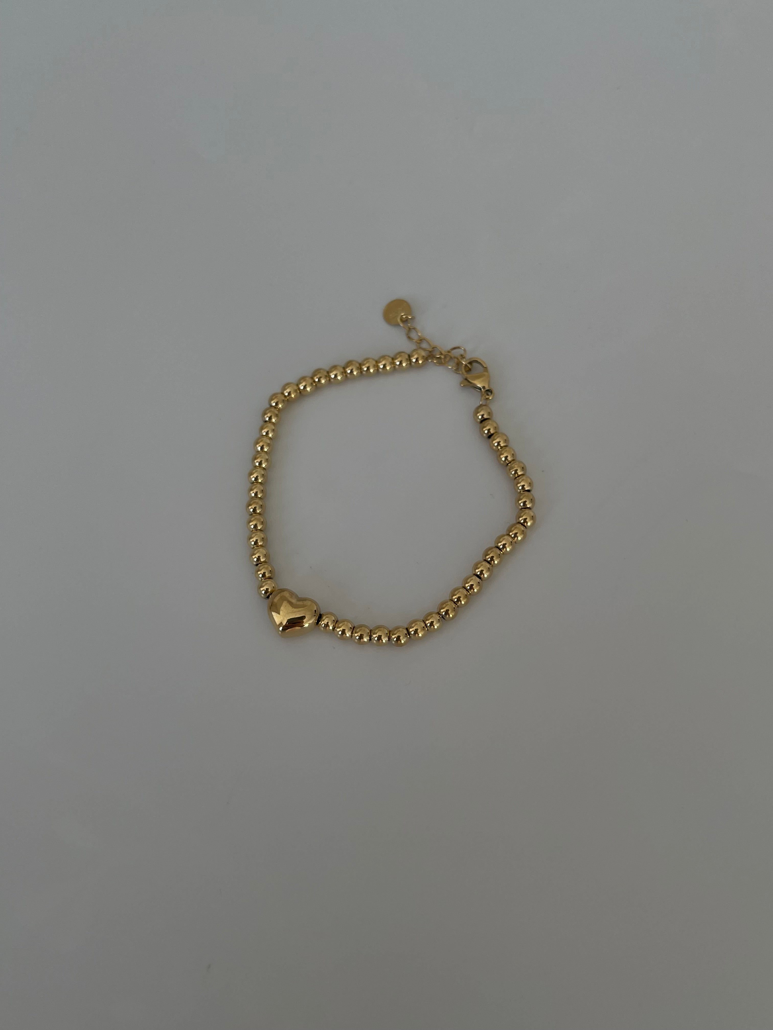 Çelik topçuk zincir kalp bileklik