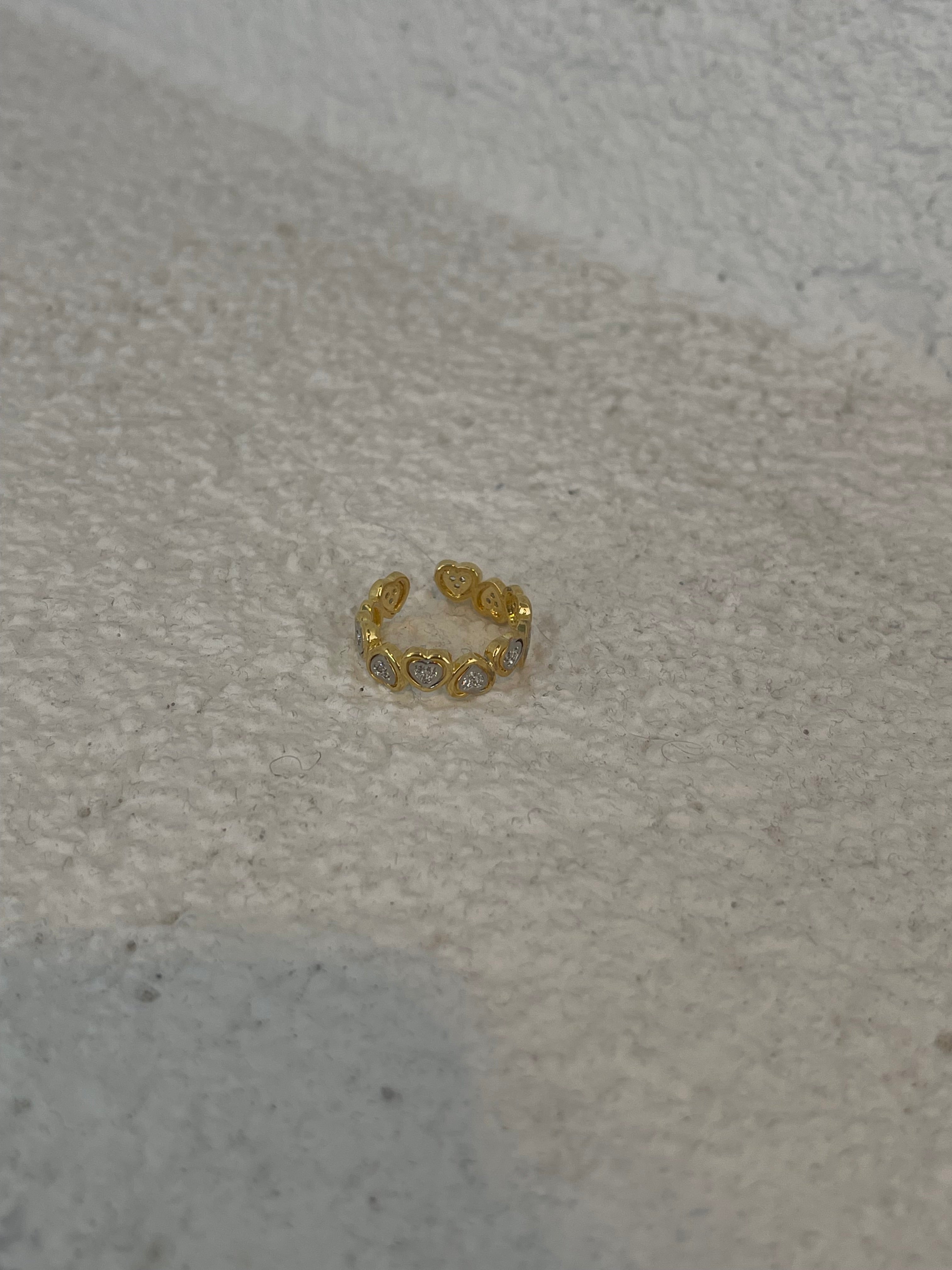 Double renk kalp yüzük