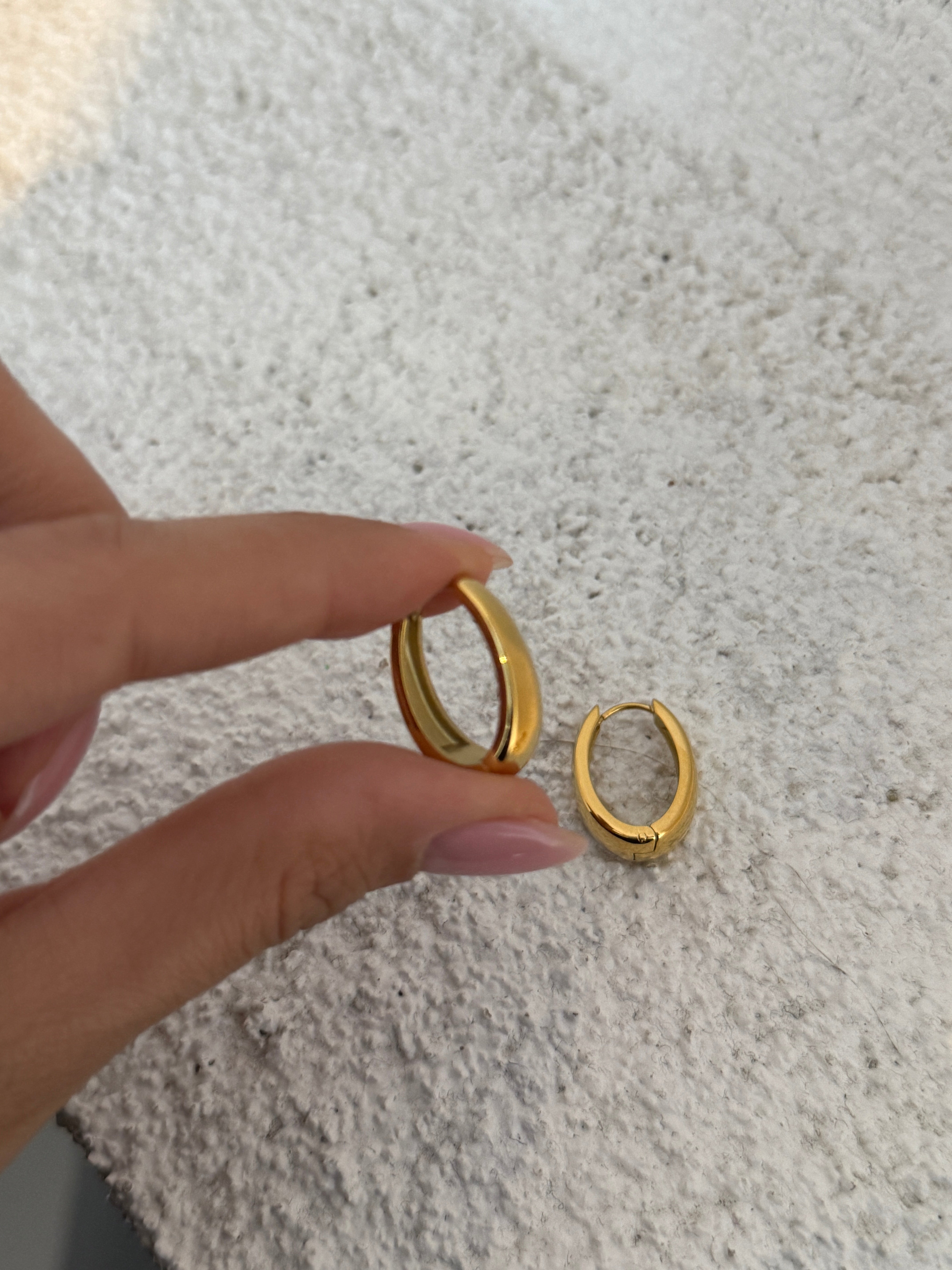 Çelik oval basic küpe