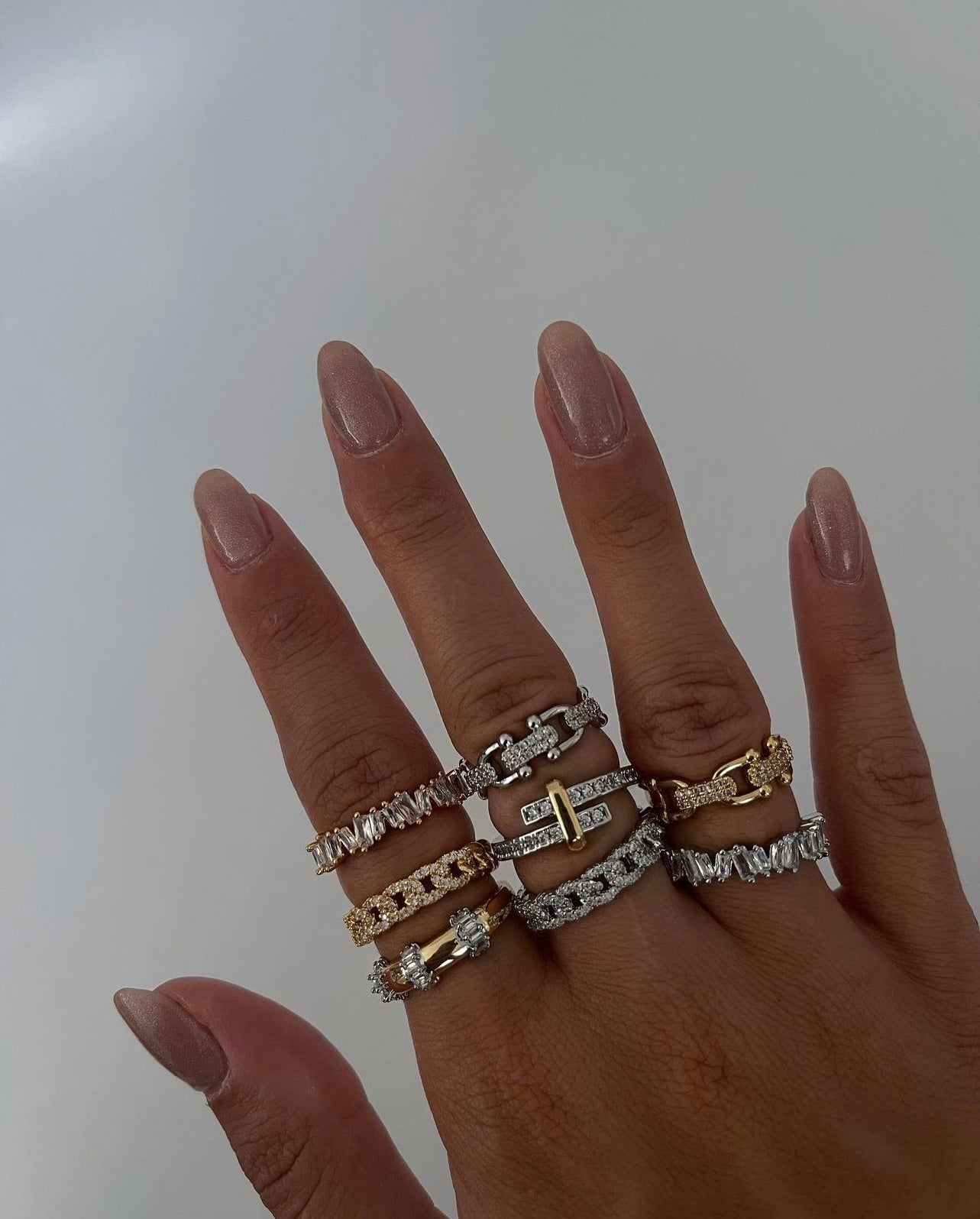 Silver baget mix yüzük