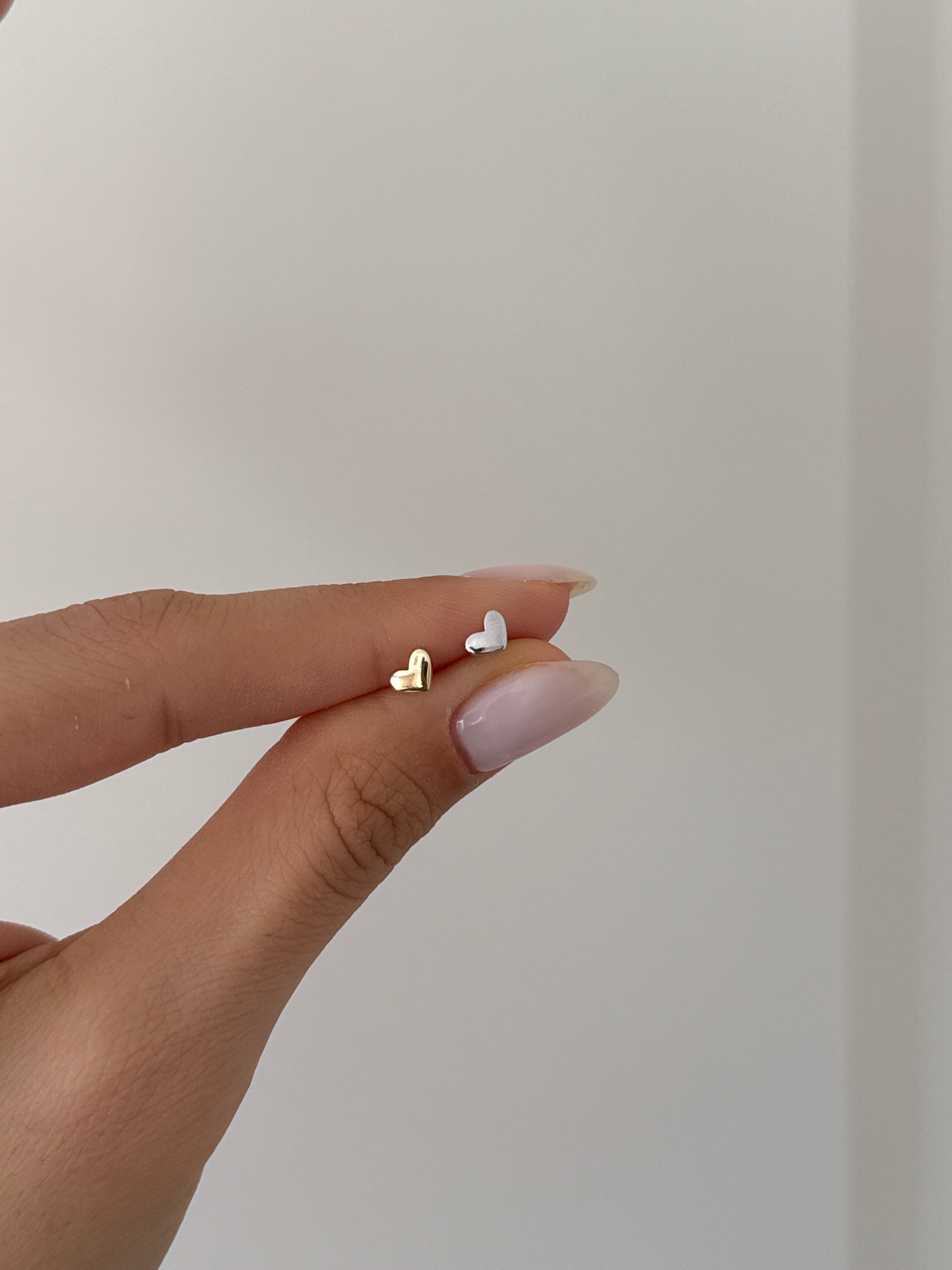 925 gümüş plaka kalp piercing