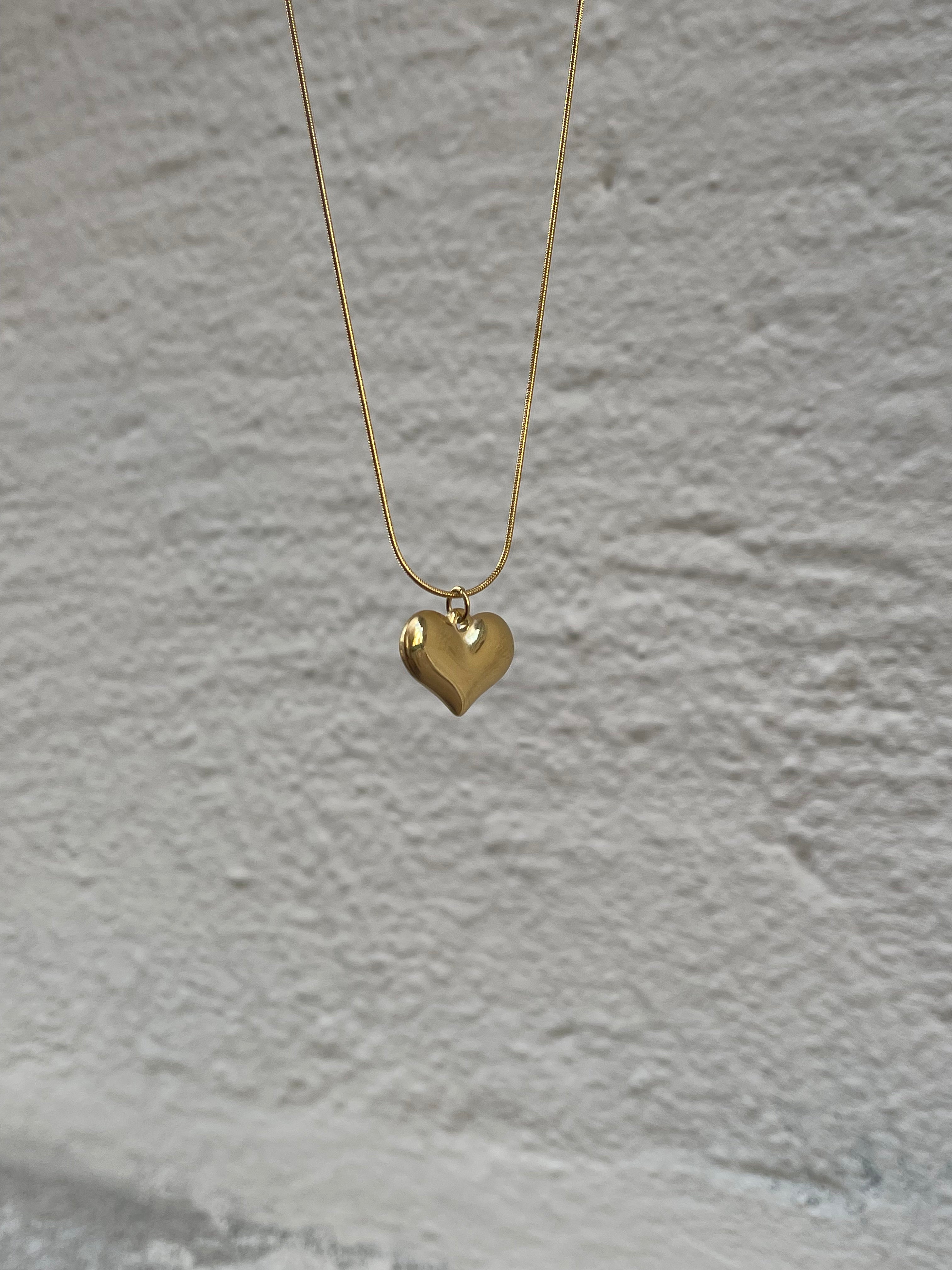 Çelik yatay kalp kolye