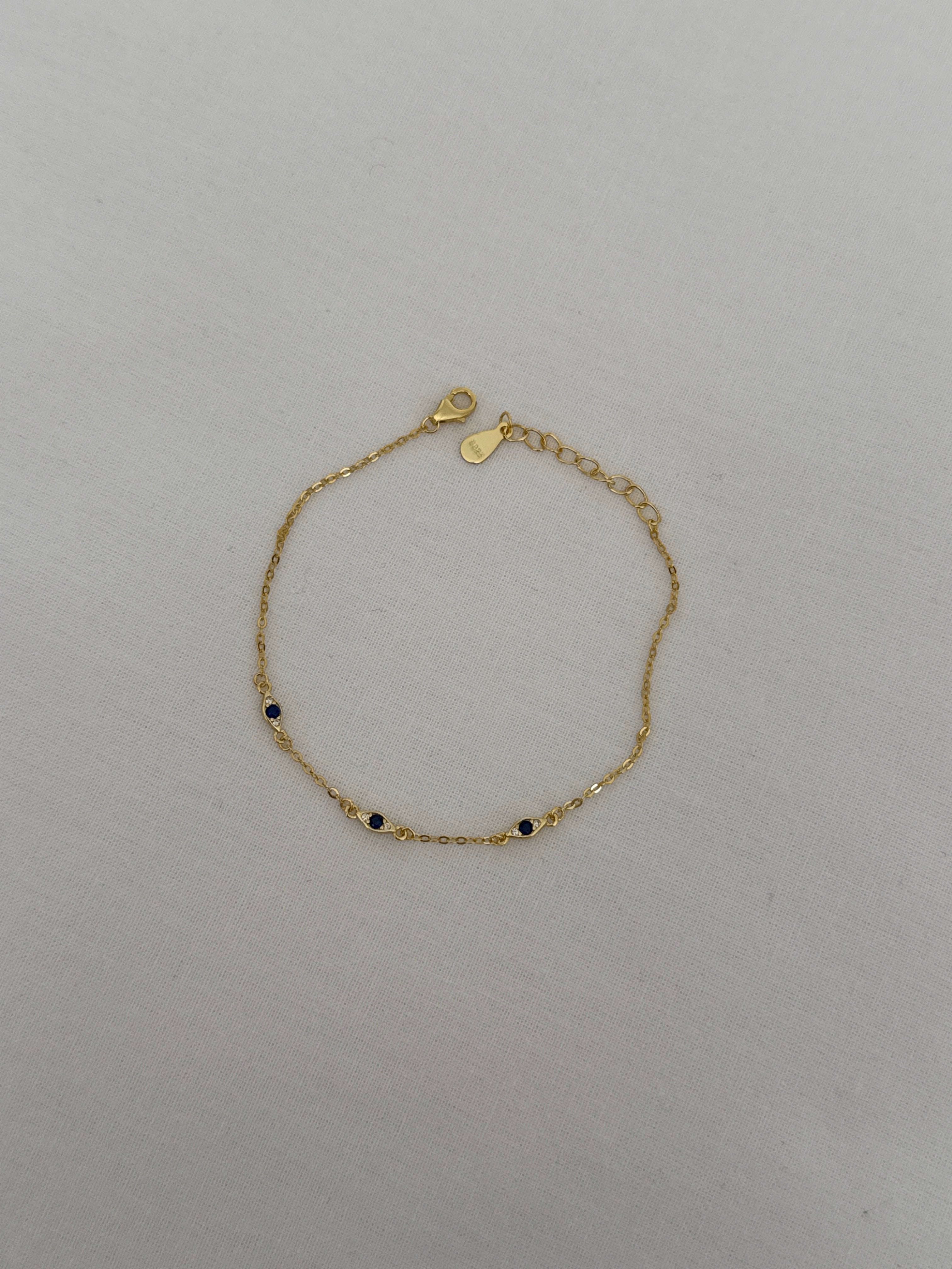 925 gümüş mini göz bileklik