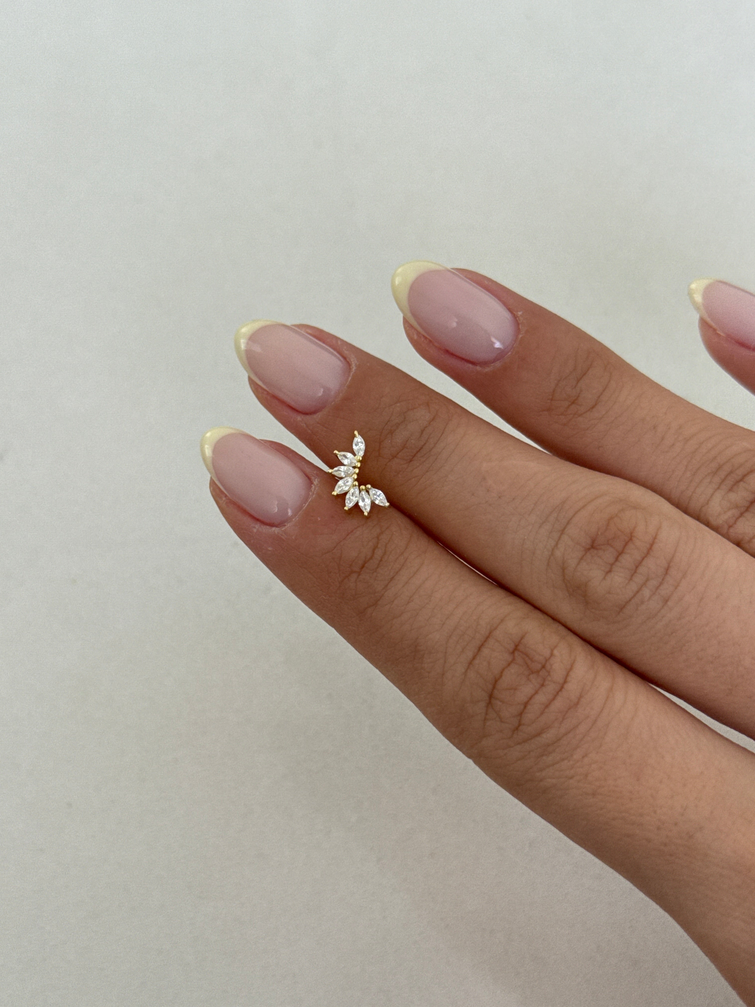 925 gümüş | oval taş çoklu piercing