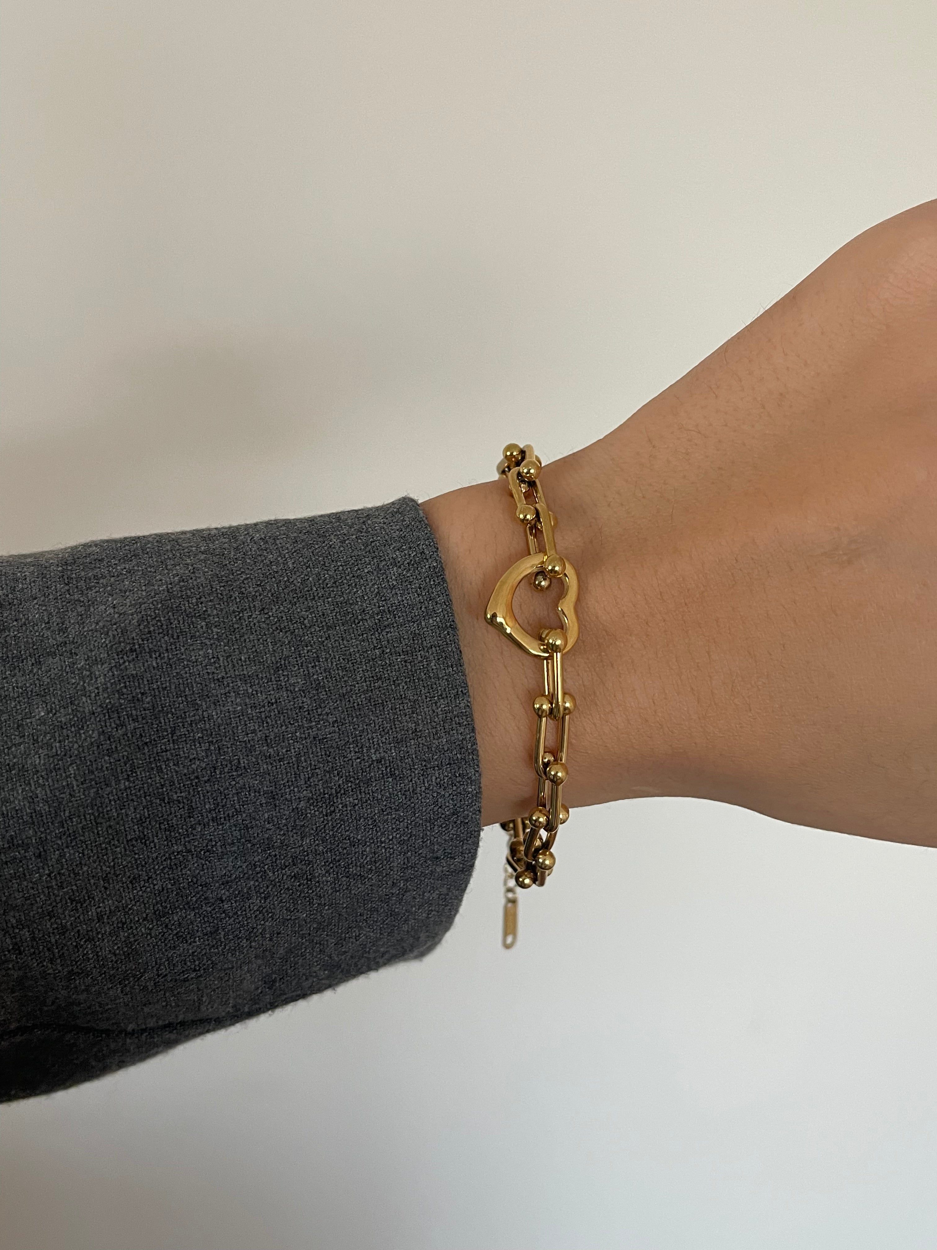 Çelik boş kalp bileklik