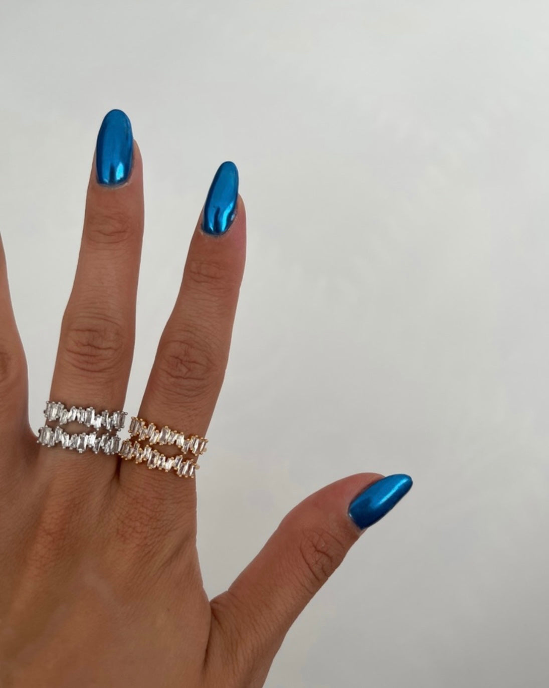 Double kırık baget taş yüzük