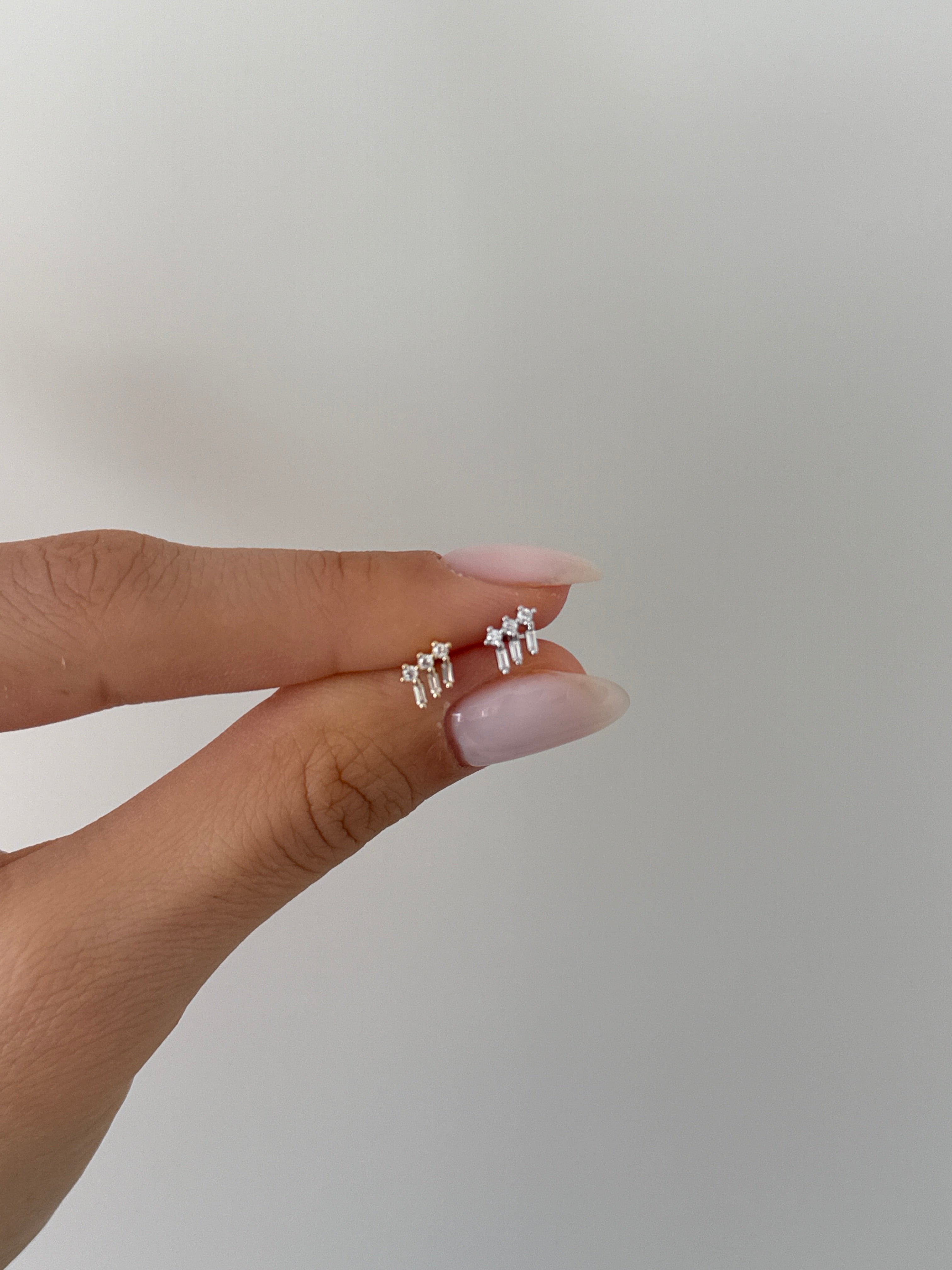 925 gümüş üçlü baget piercing