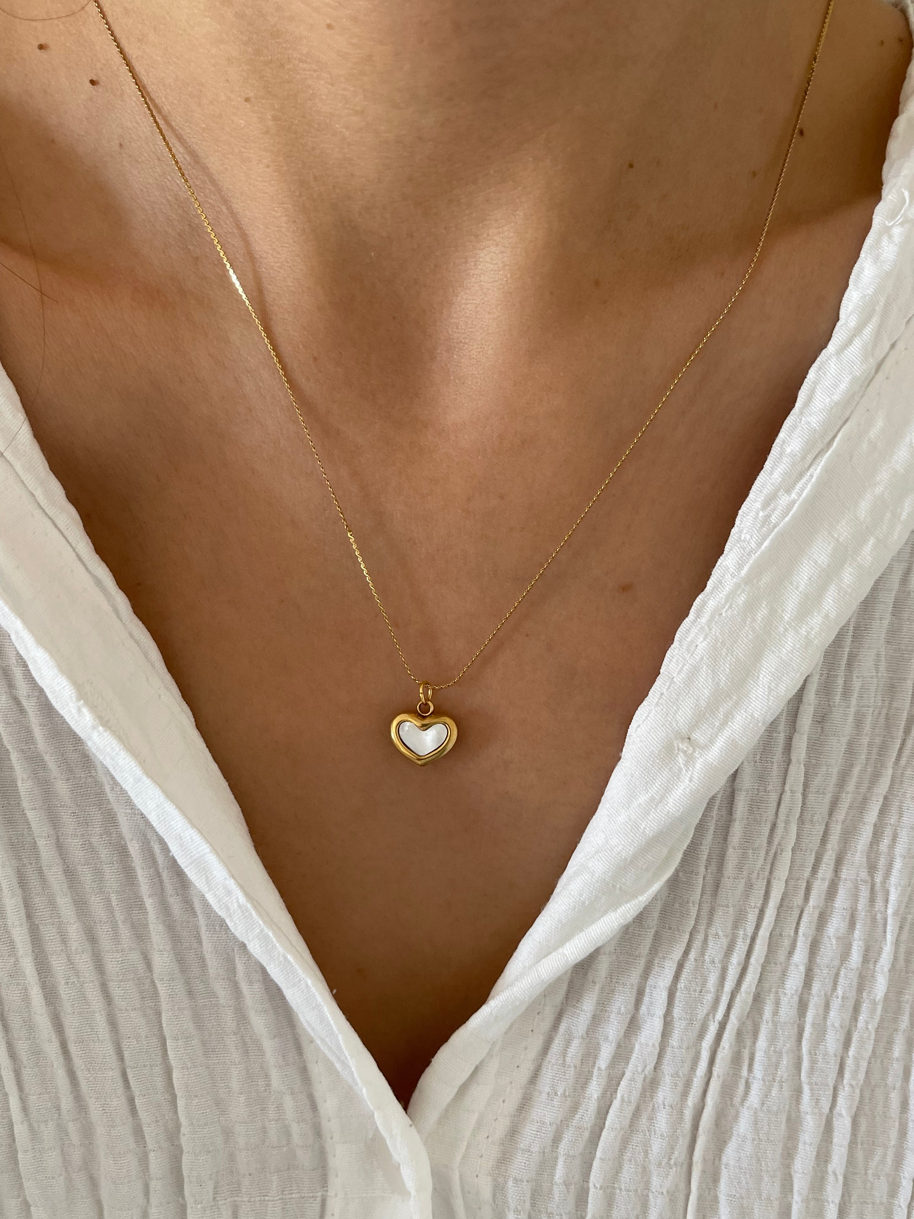 Çelik basic kalp kolye