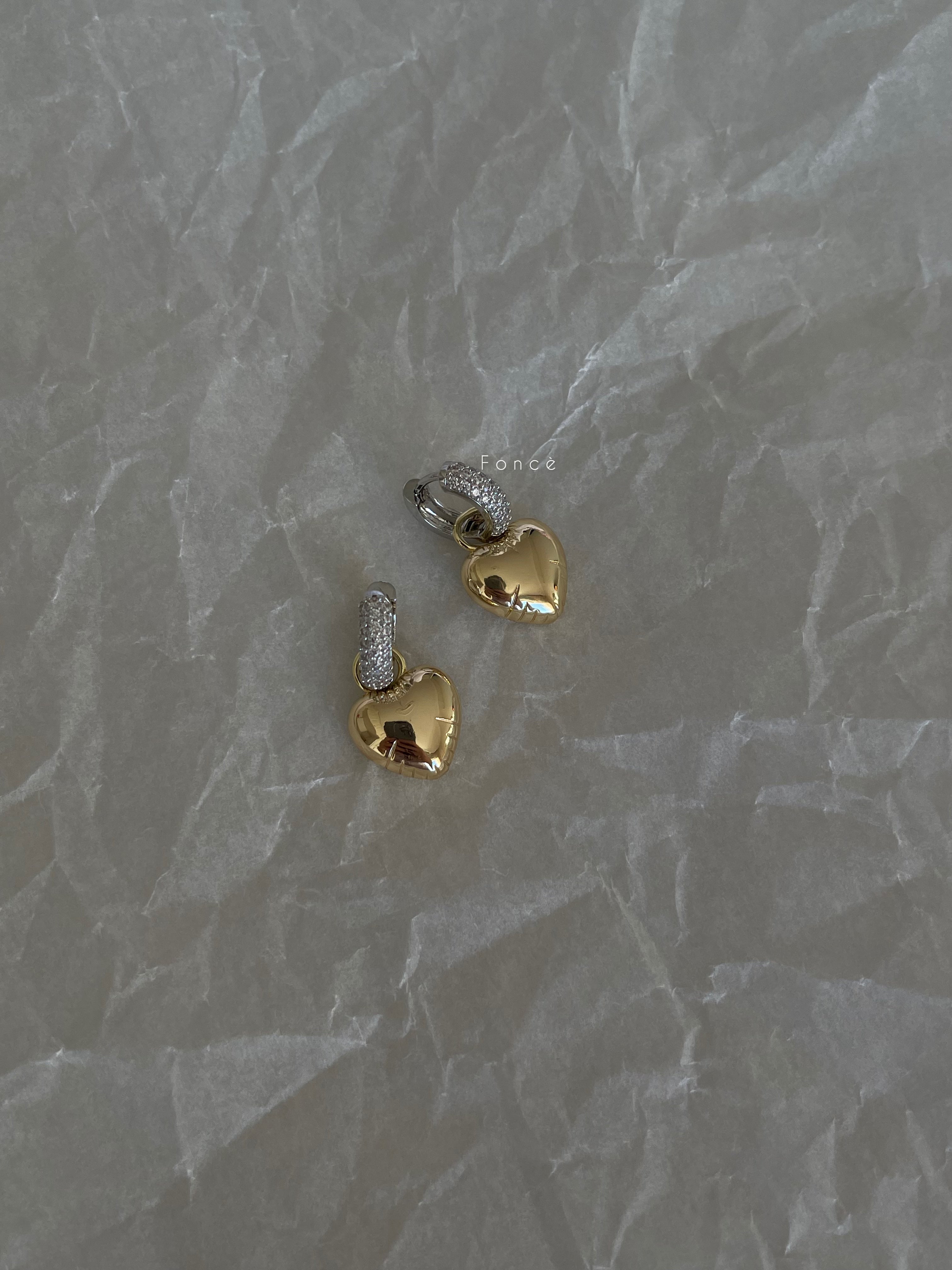 Mix bombeli kalp küpe