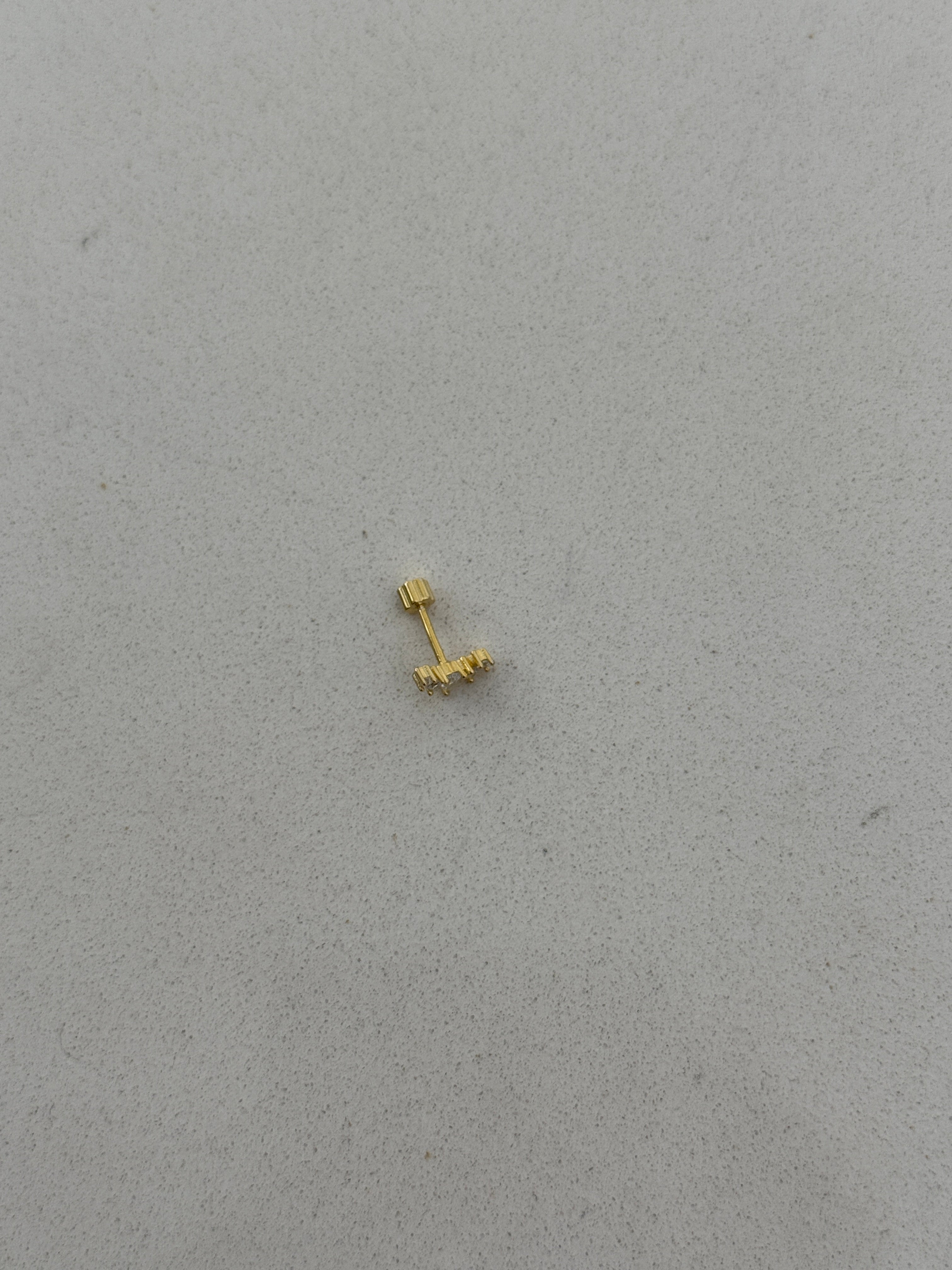 925 gümüş | yassı taşlı piercing