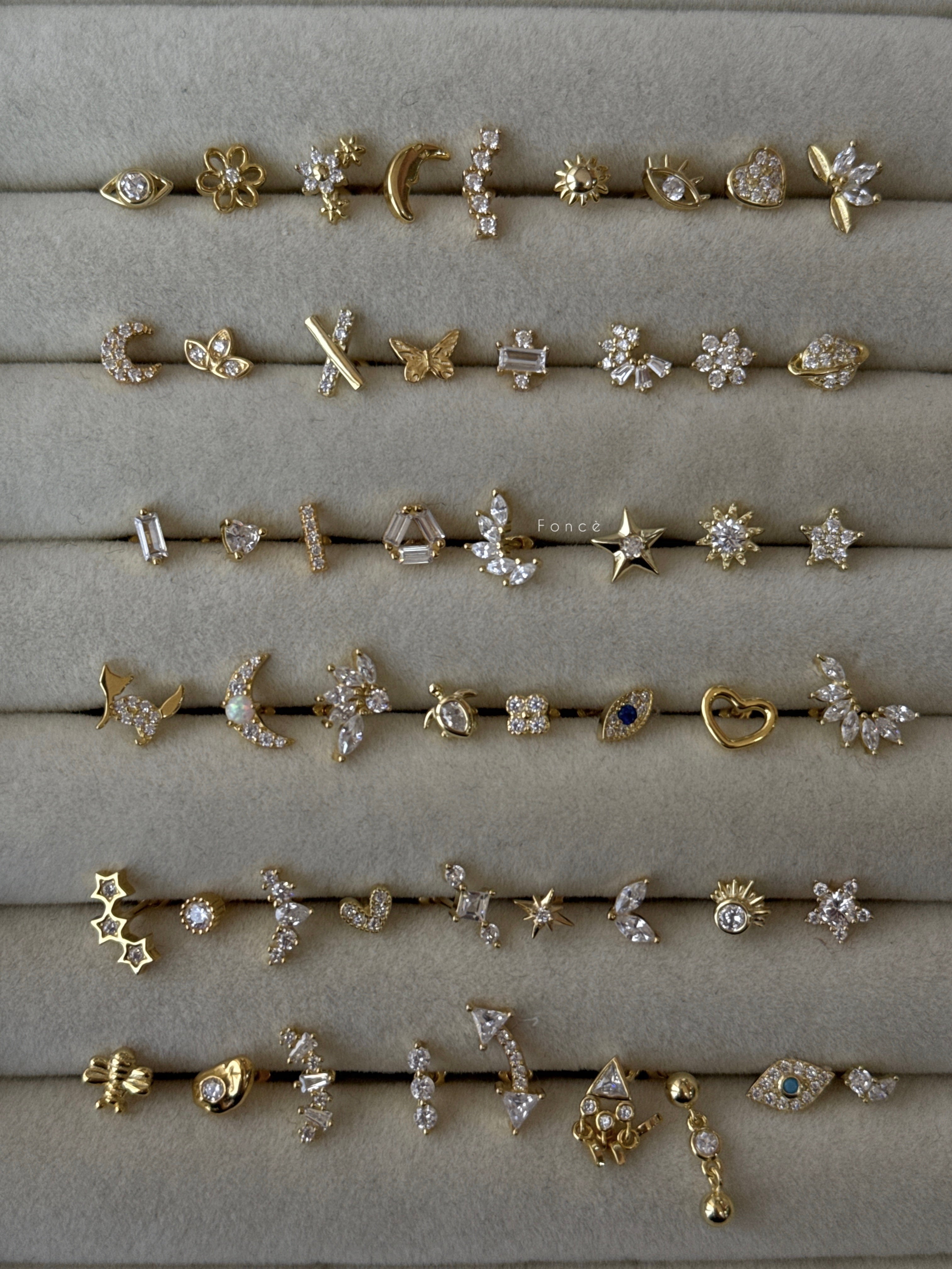 925 gümüş | yassı taşlı piercing