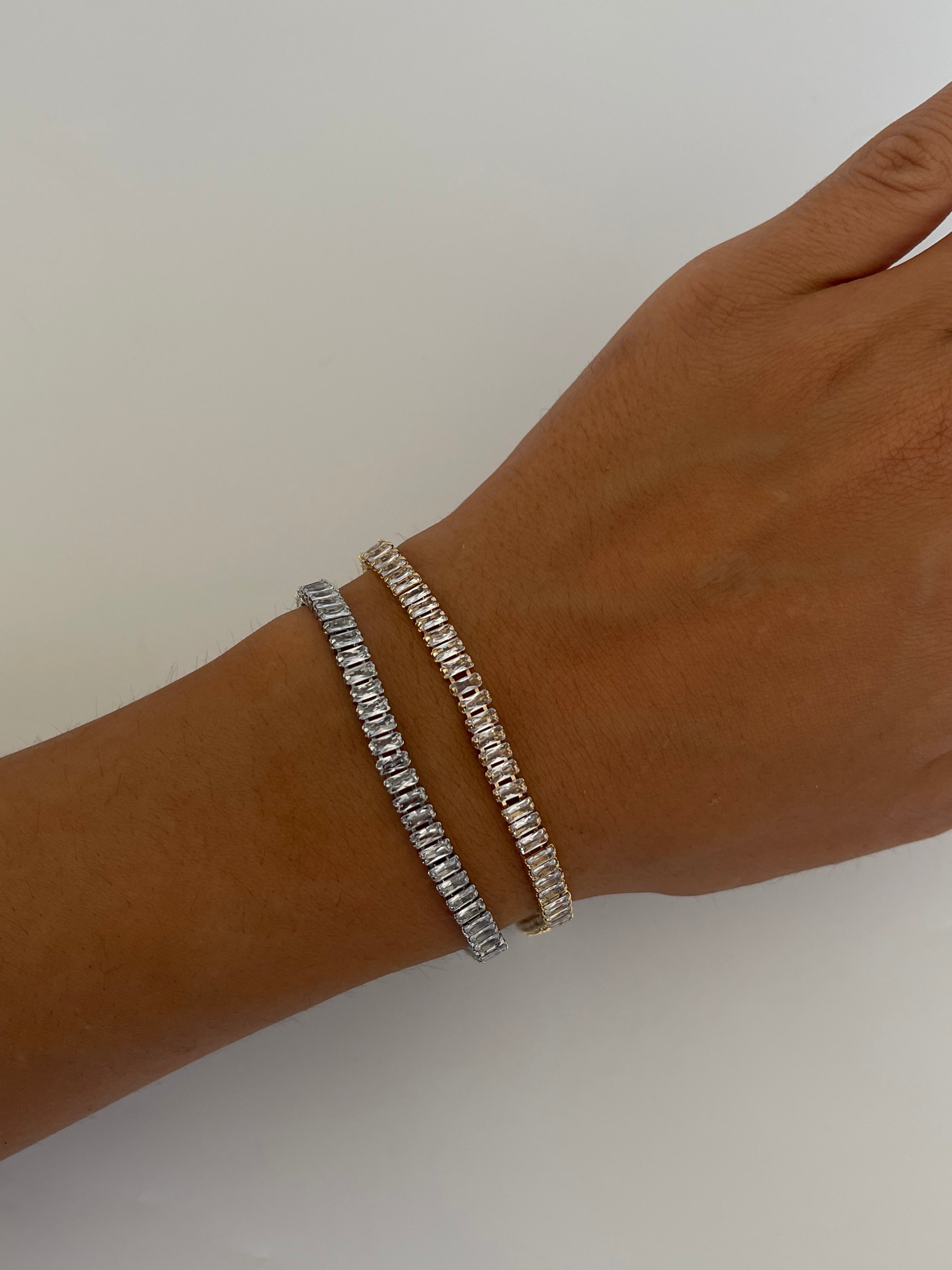 Çelik baget taşlı bileklik