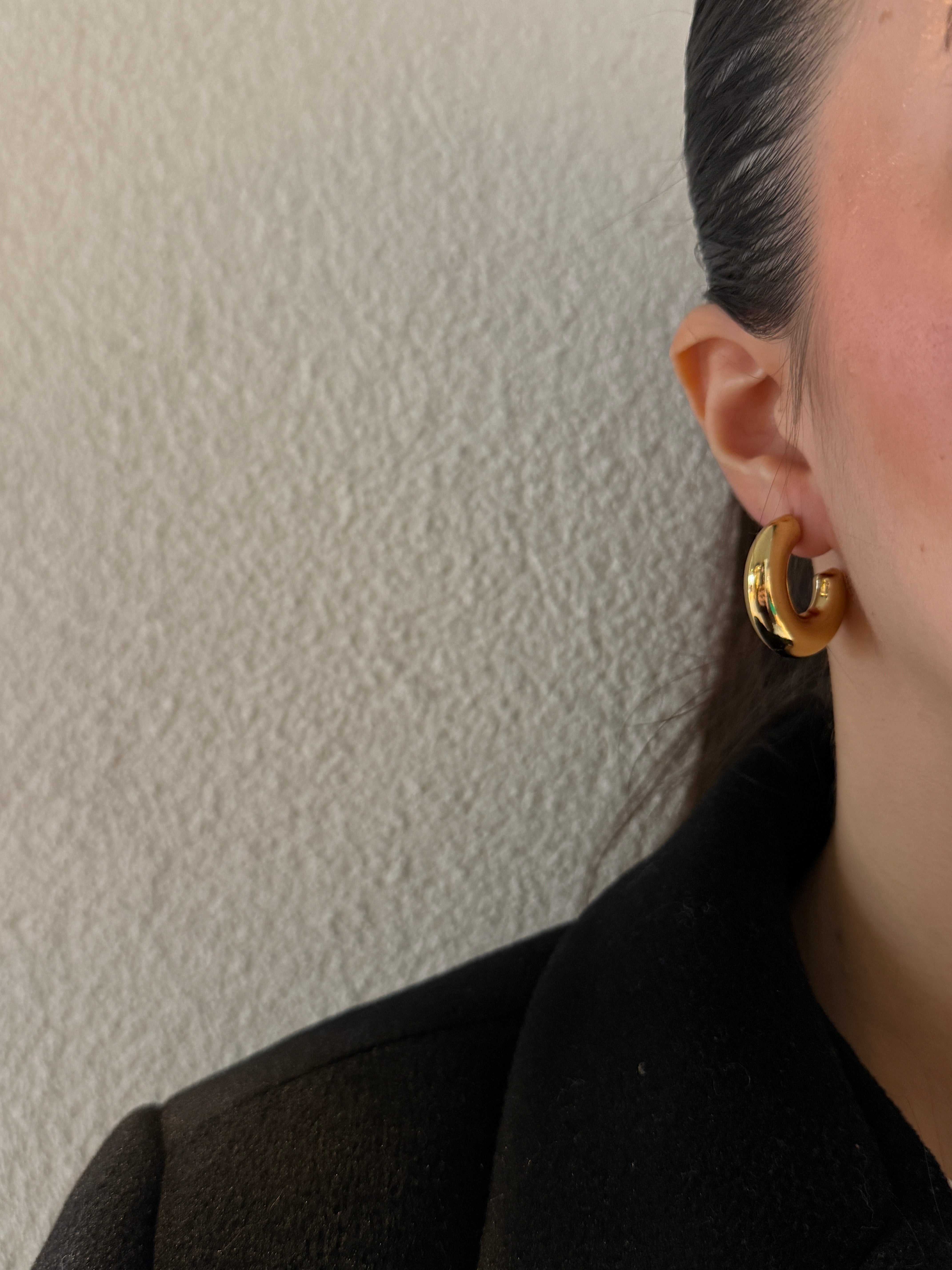 Çelik yarım bubble küpe