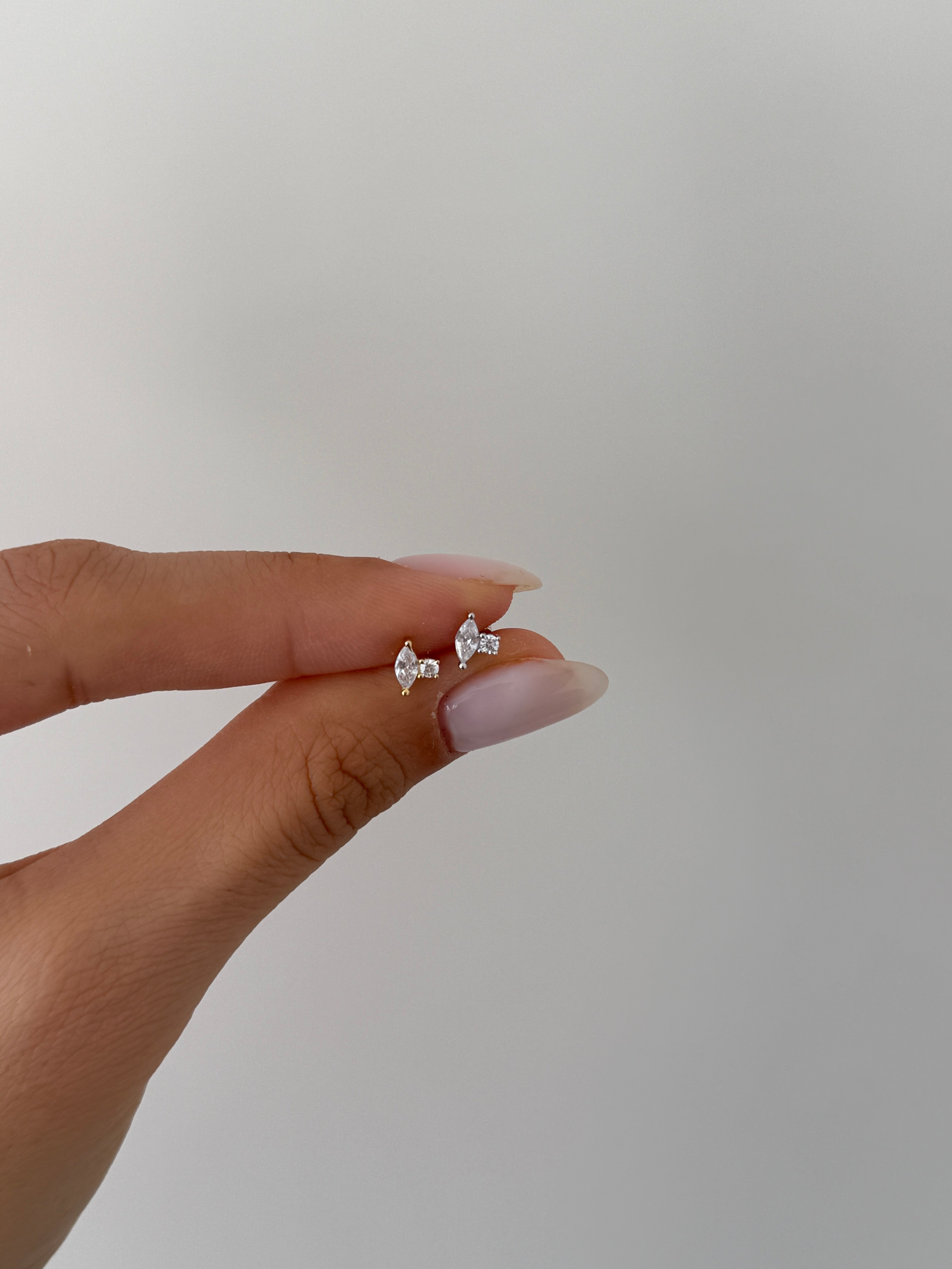 925 gümüş damla baget piercing