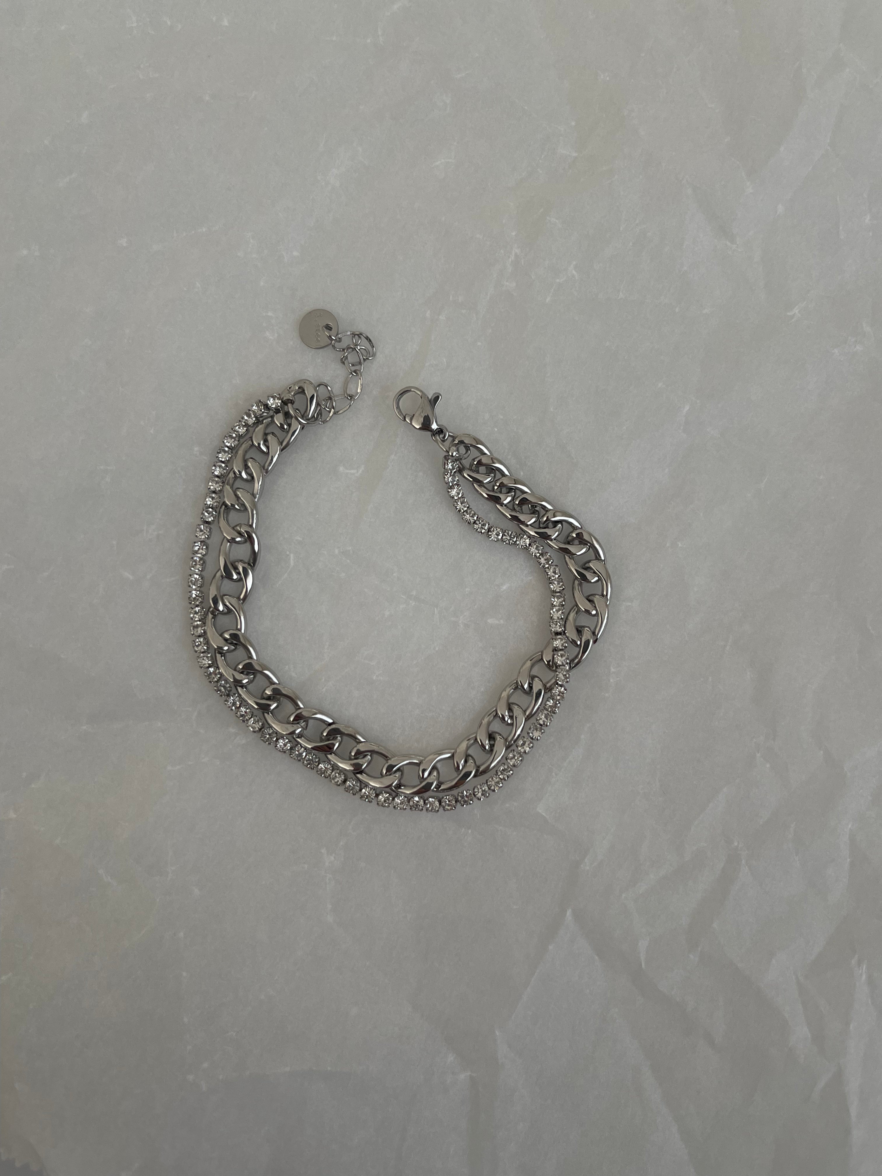 Çelik su yolu & zincir mix bileklik