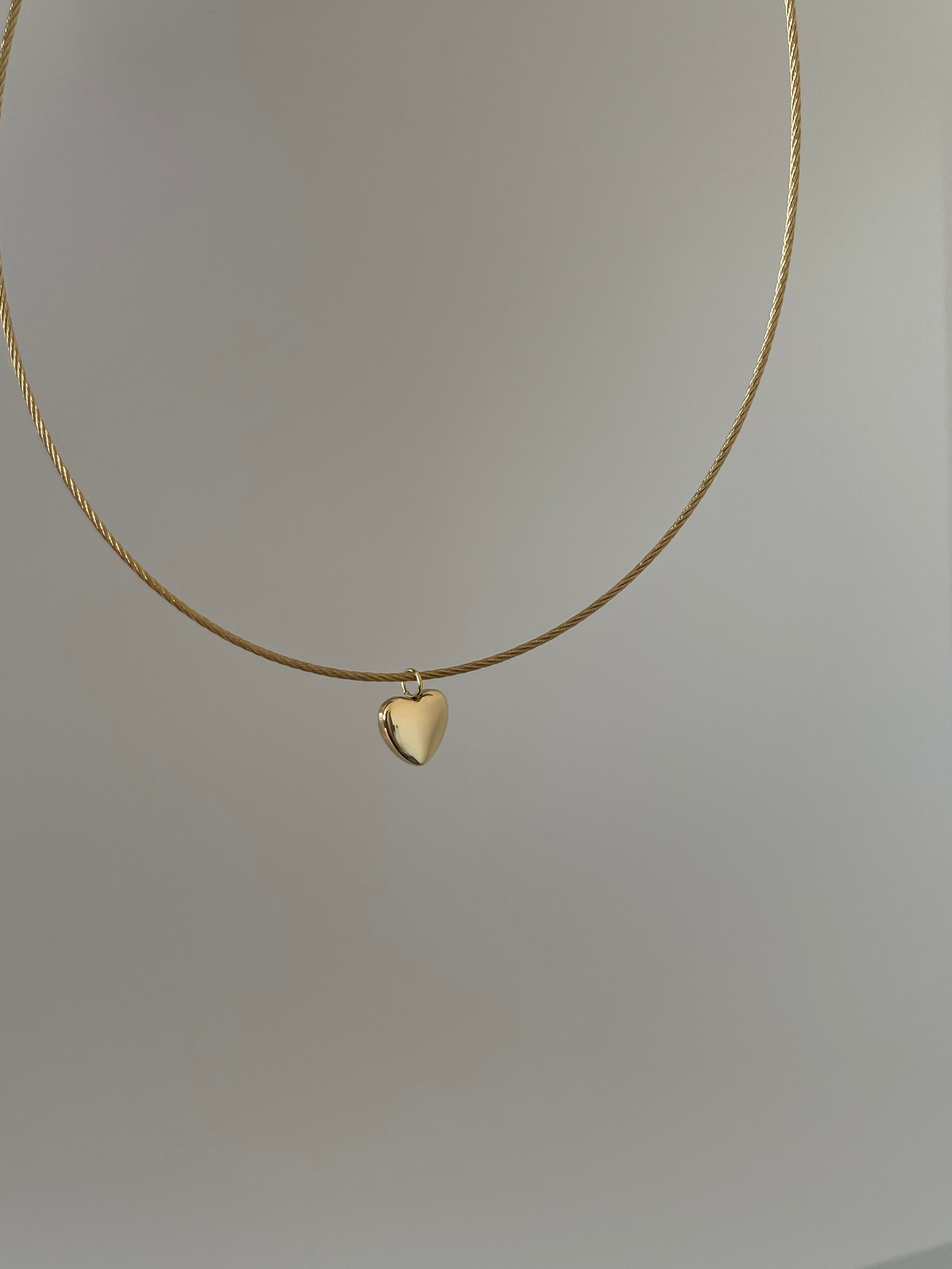 Çelik choker kalp kolye