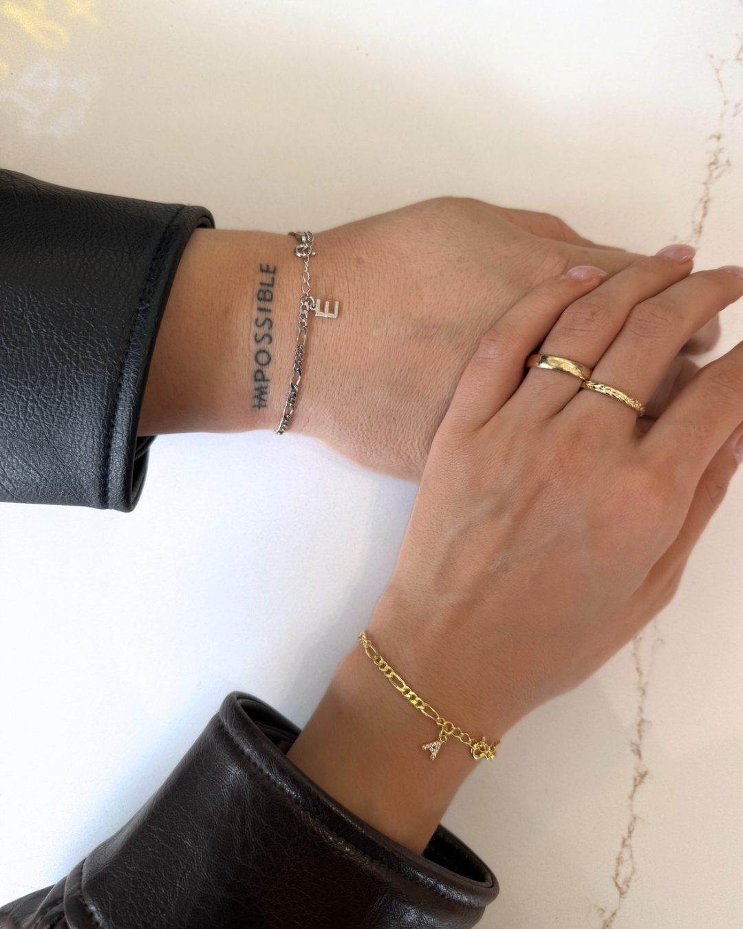 925 ayar gümüş chain harf bileklik (erkek)