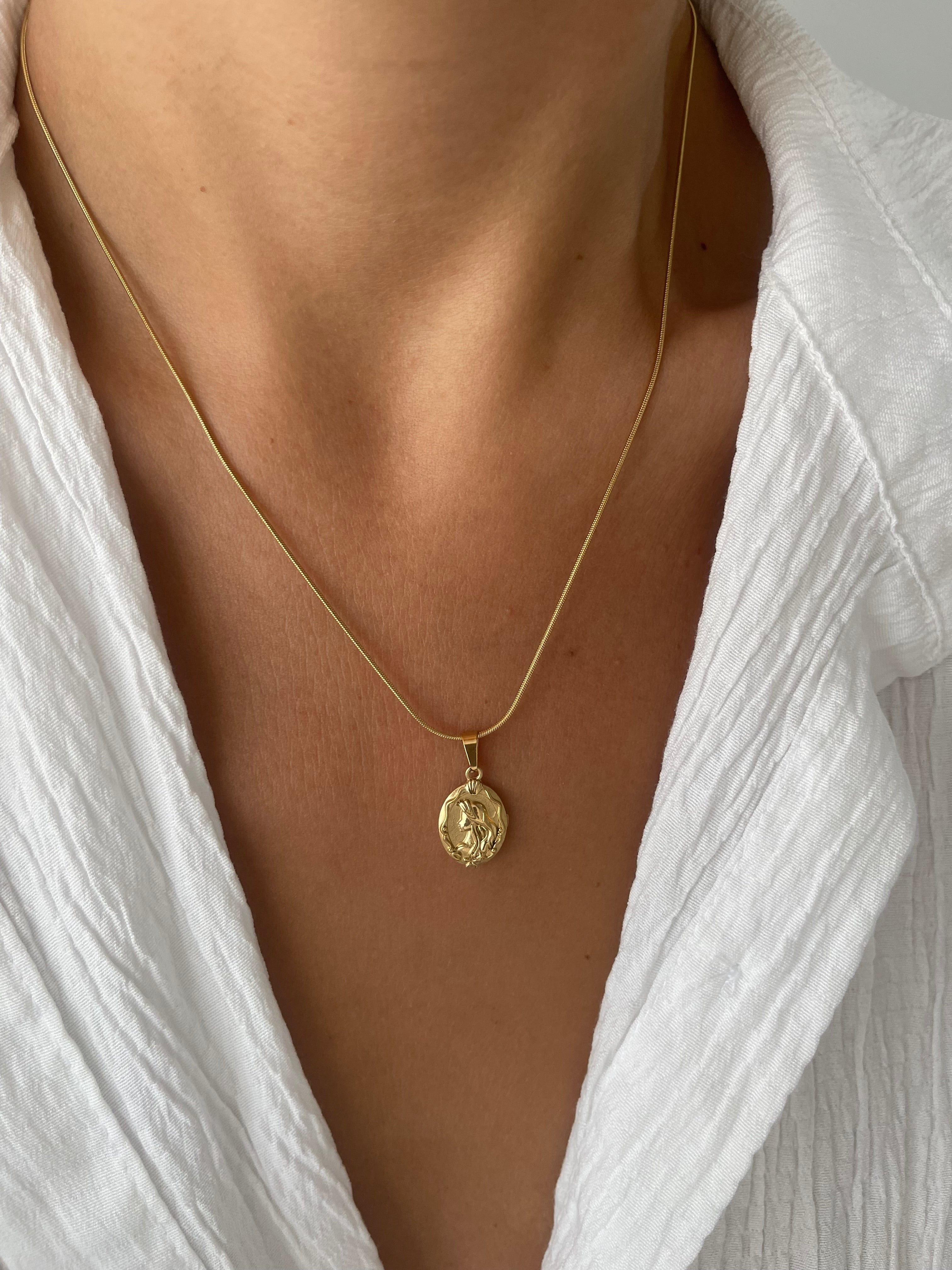 Çelik çift taraflı matmazel kolye