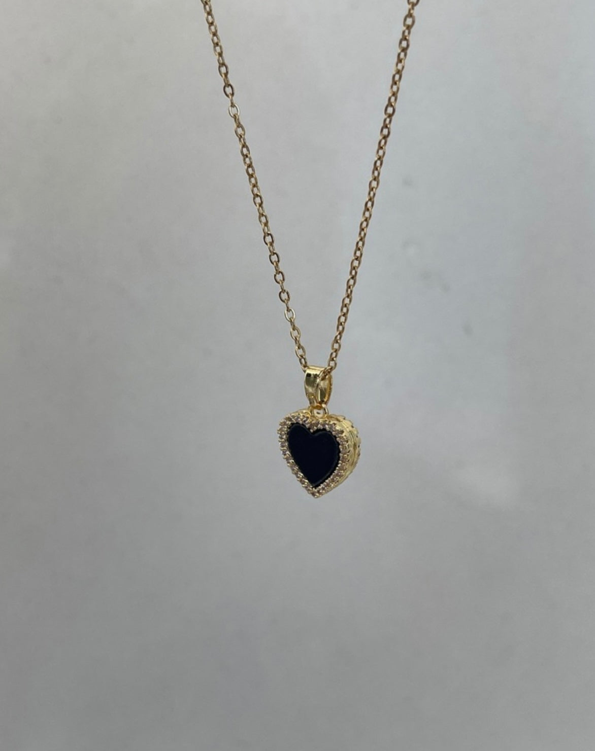 Çelik çift yönlü kalp kolye