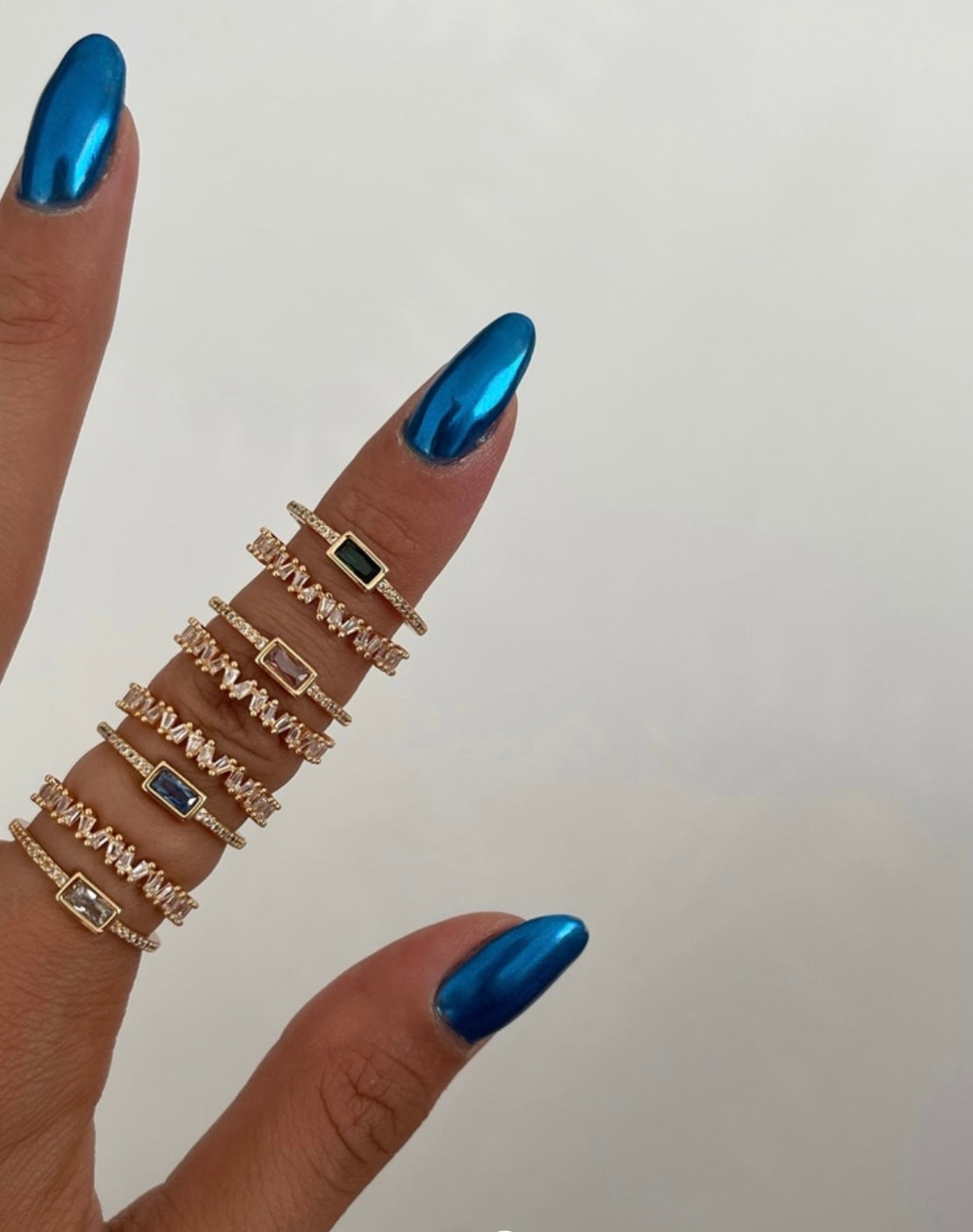 Double tek baget taş yüzük