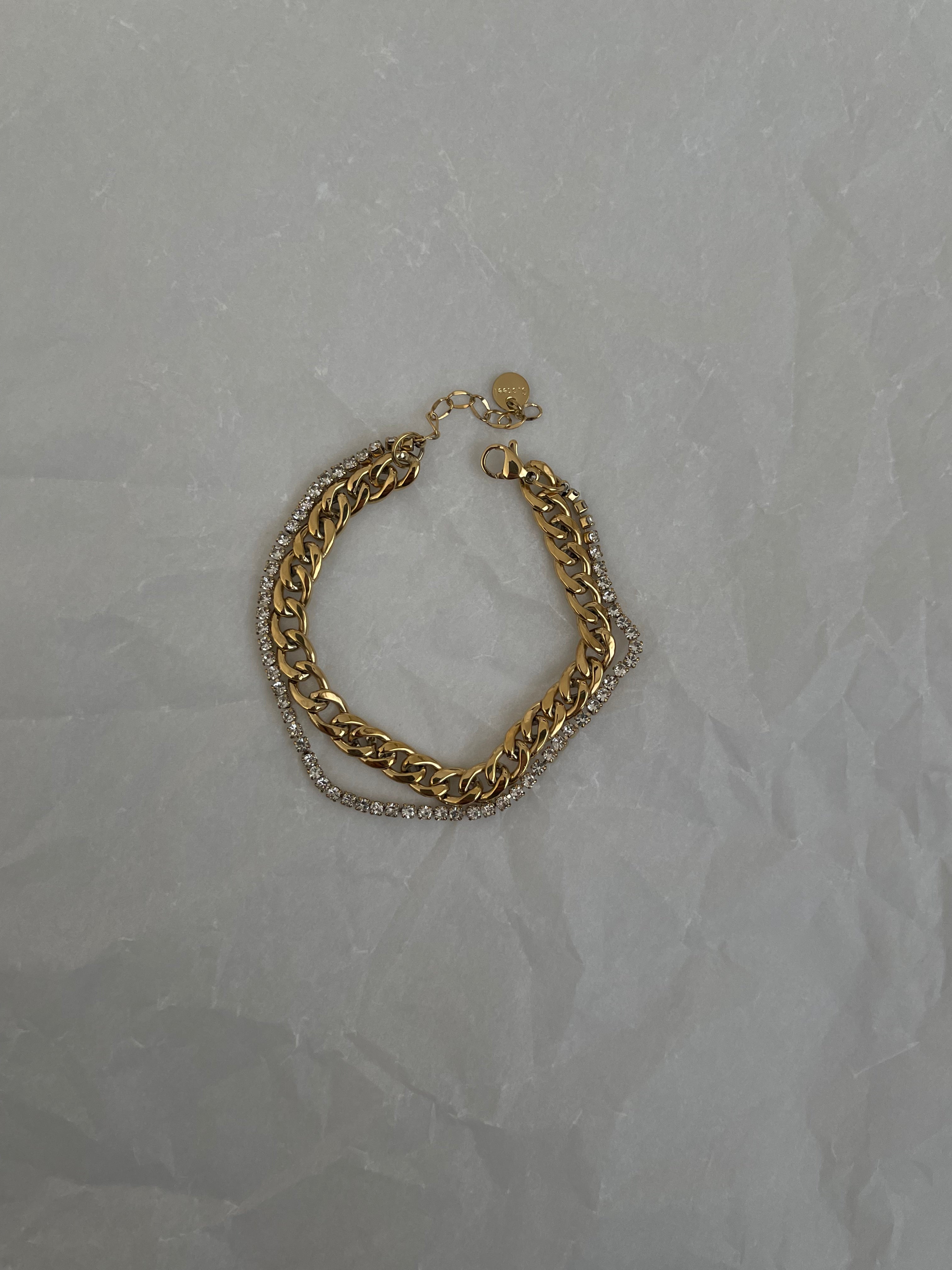 Çelik su yolu & zincir mix bileklik