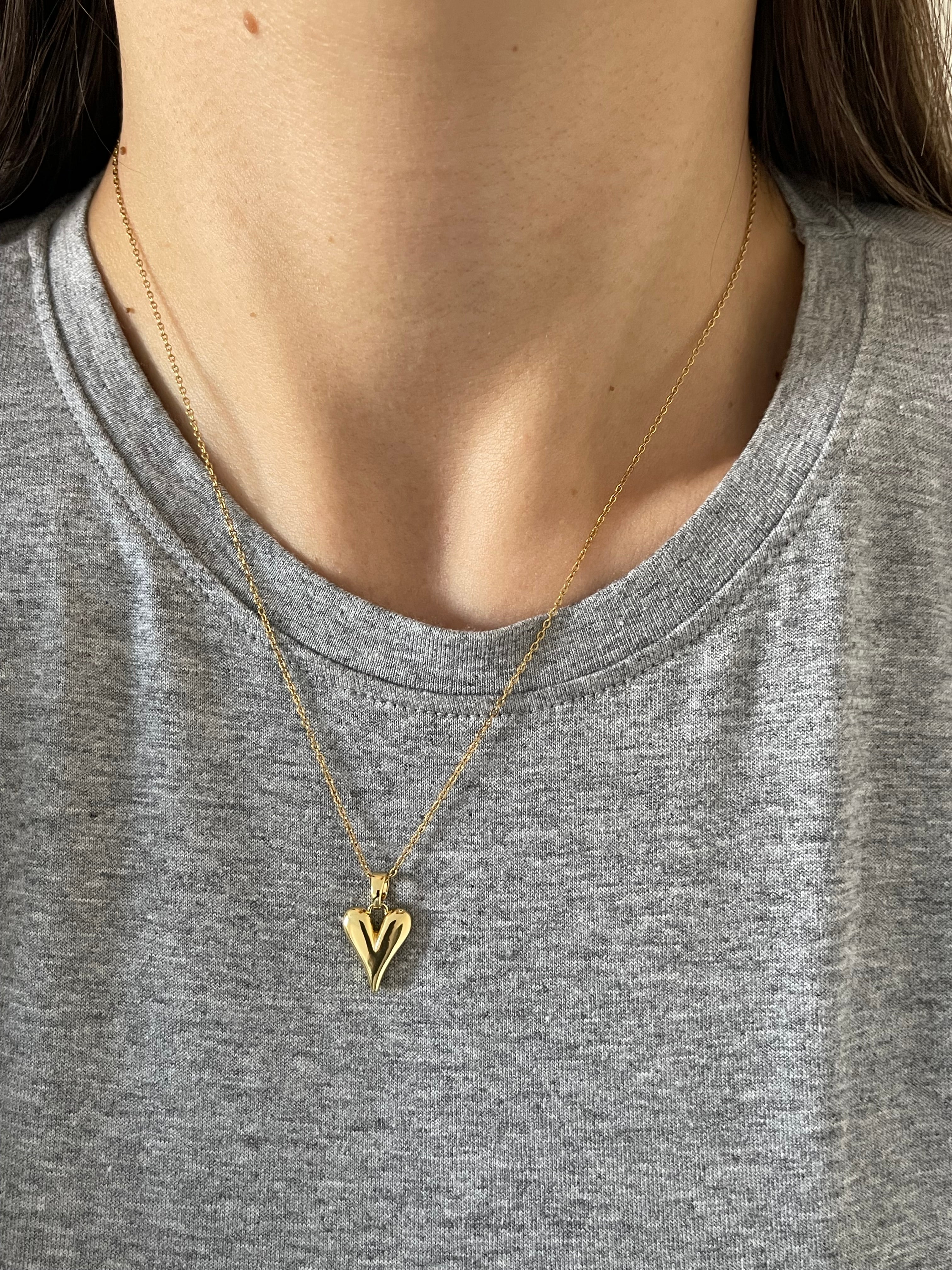 Çelik bombe kalp kolye