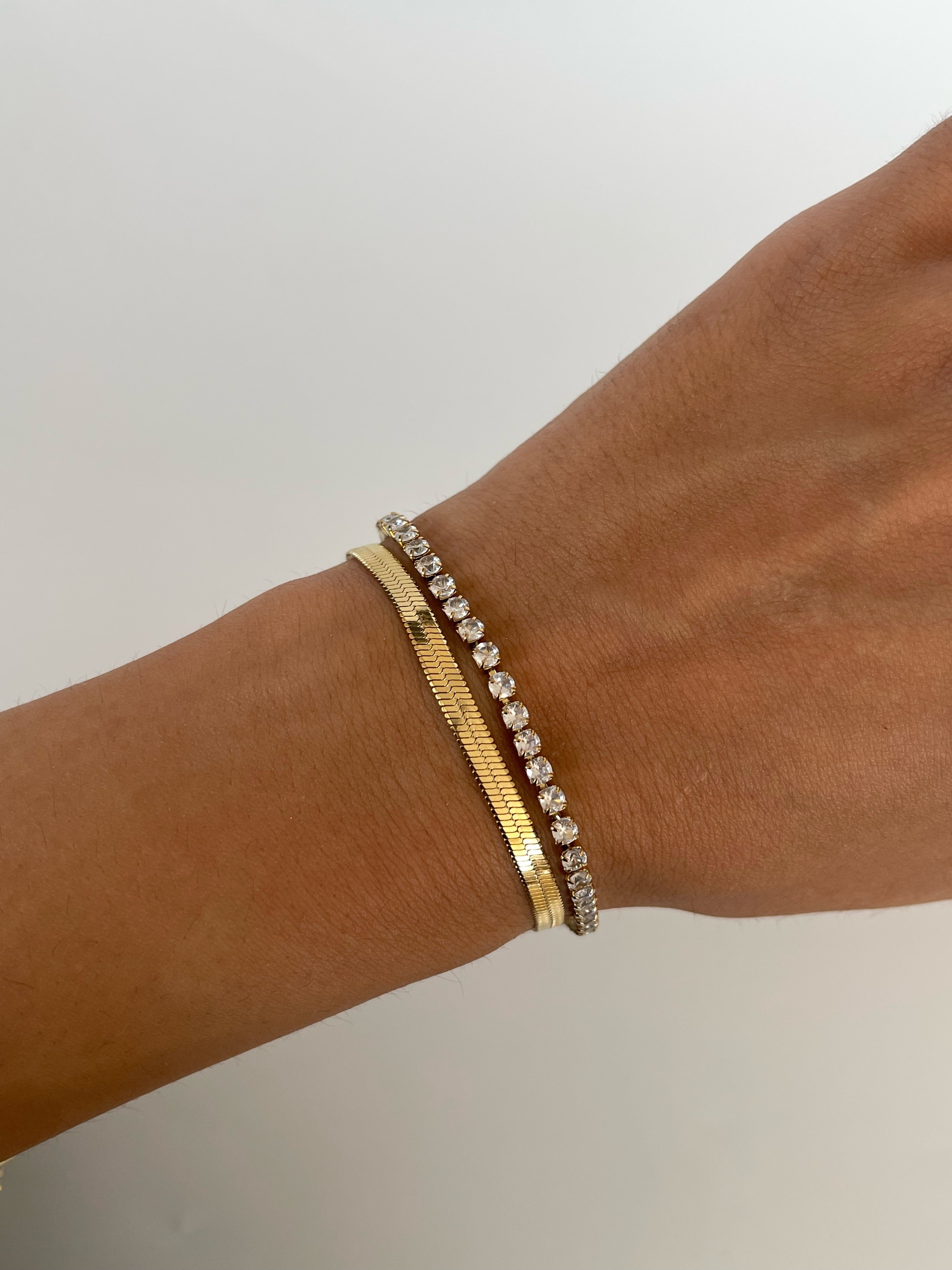 Çelik su yolu & italyan zincir bileklik