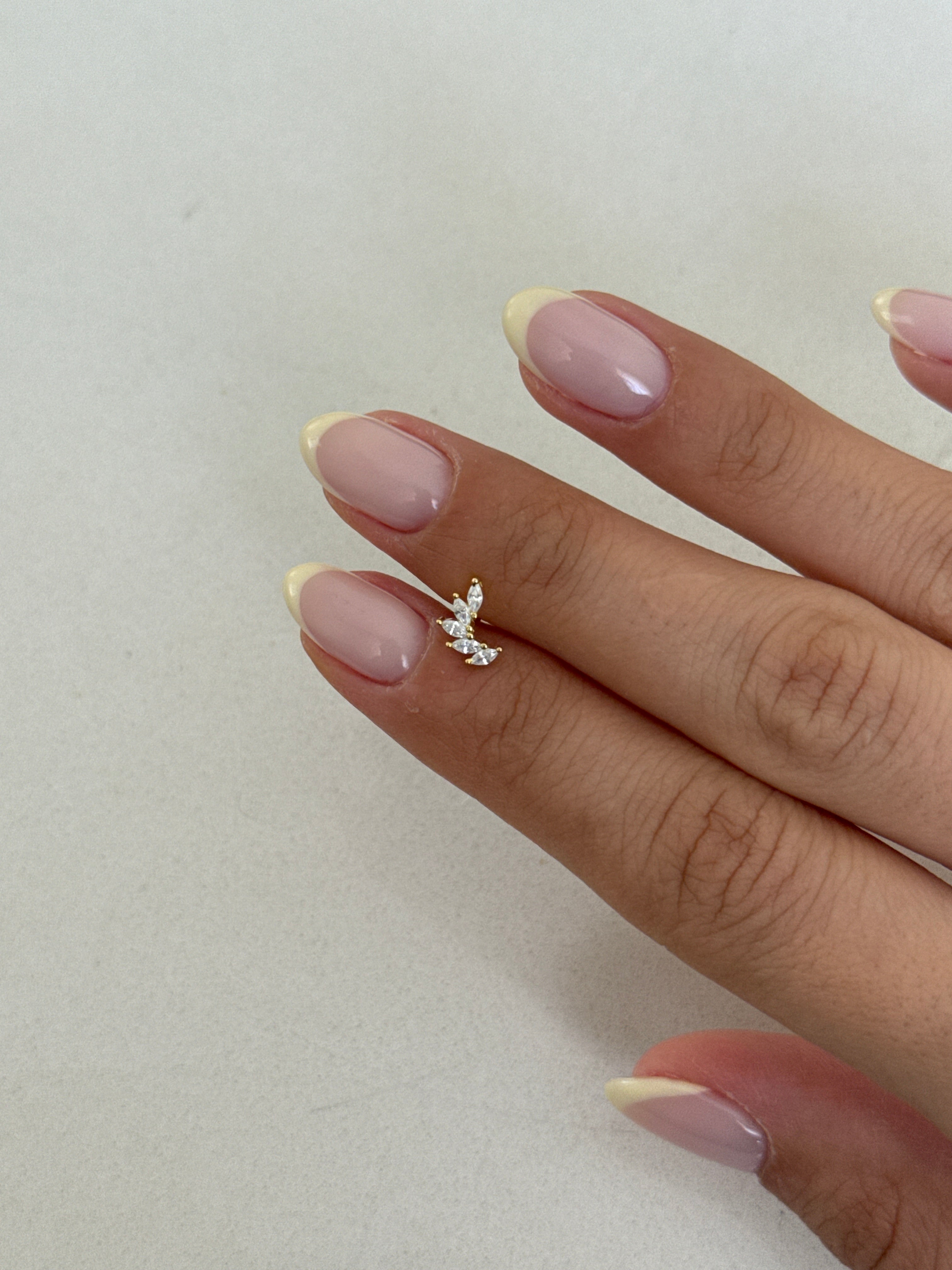 925 gümüş | oval basic taşlı piercing