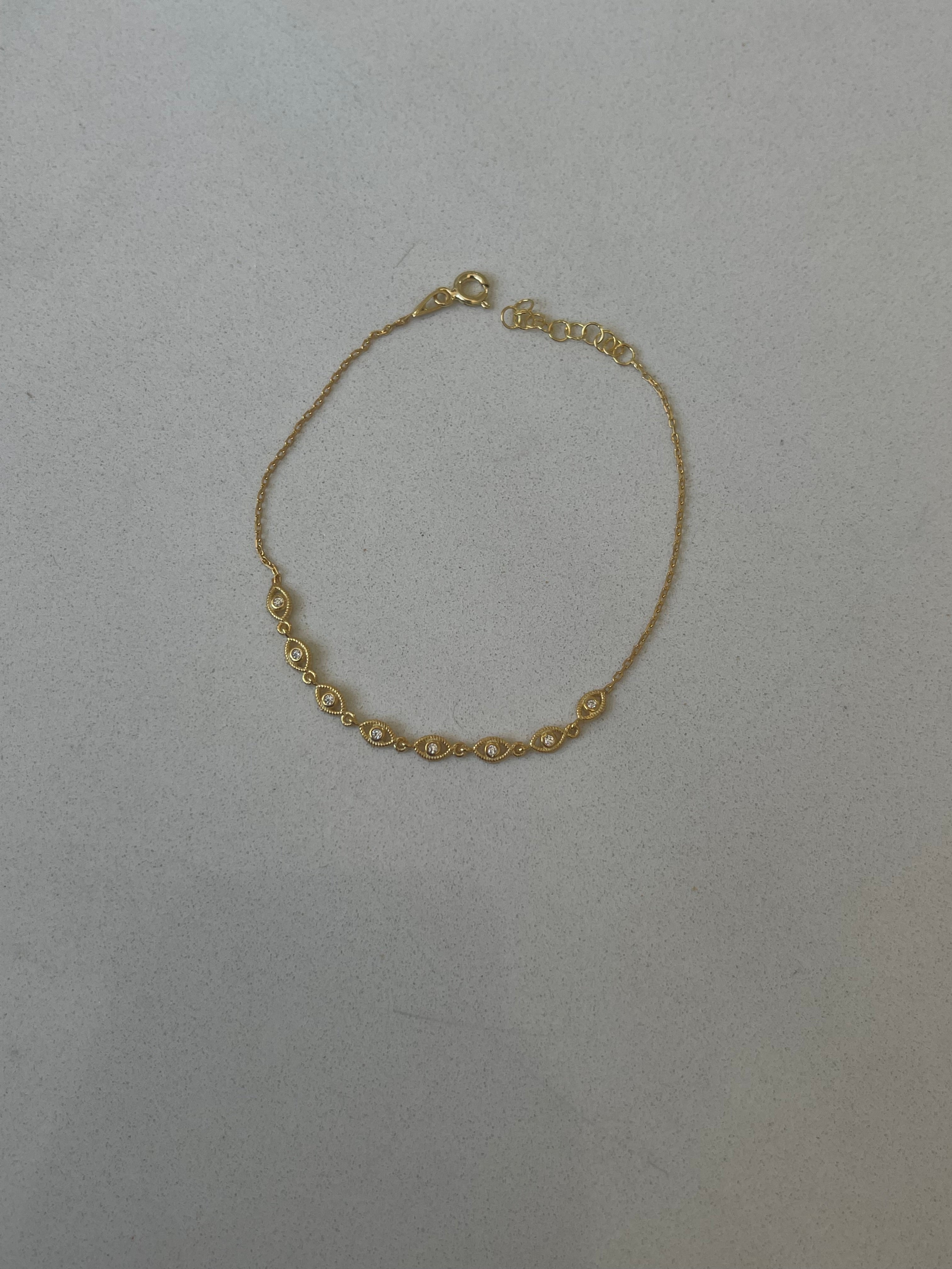 925 gümüş minimal göz bileklik