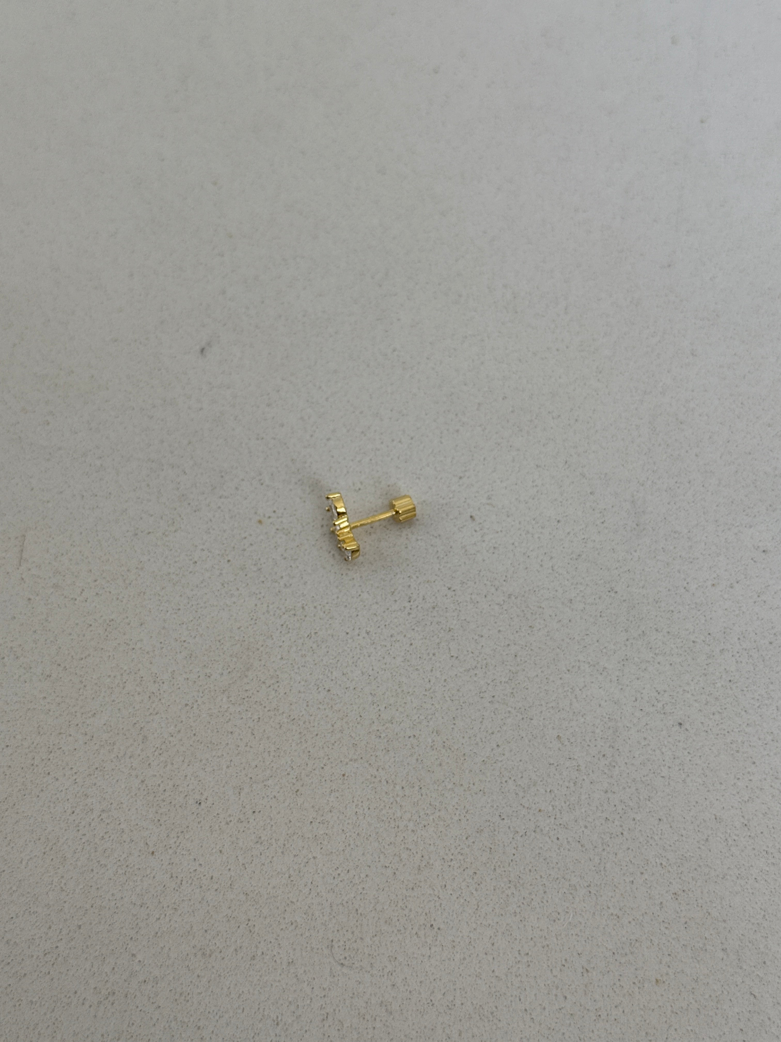 925 gümüş | oval basic taşlı piercing