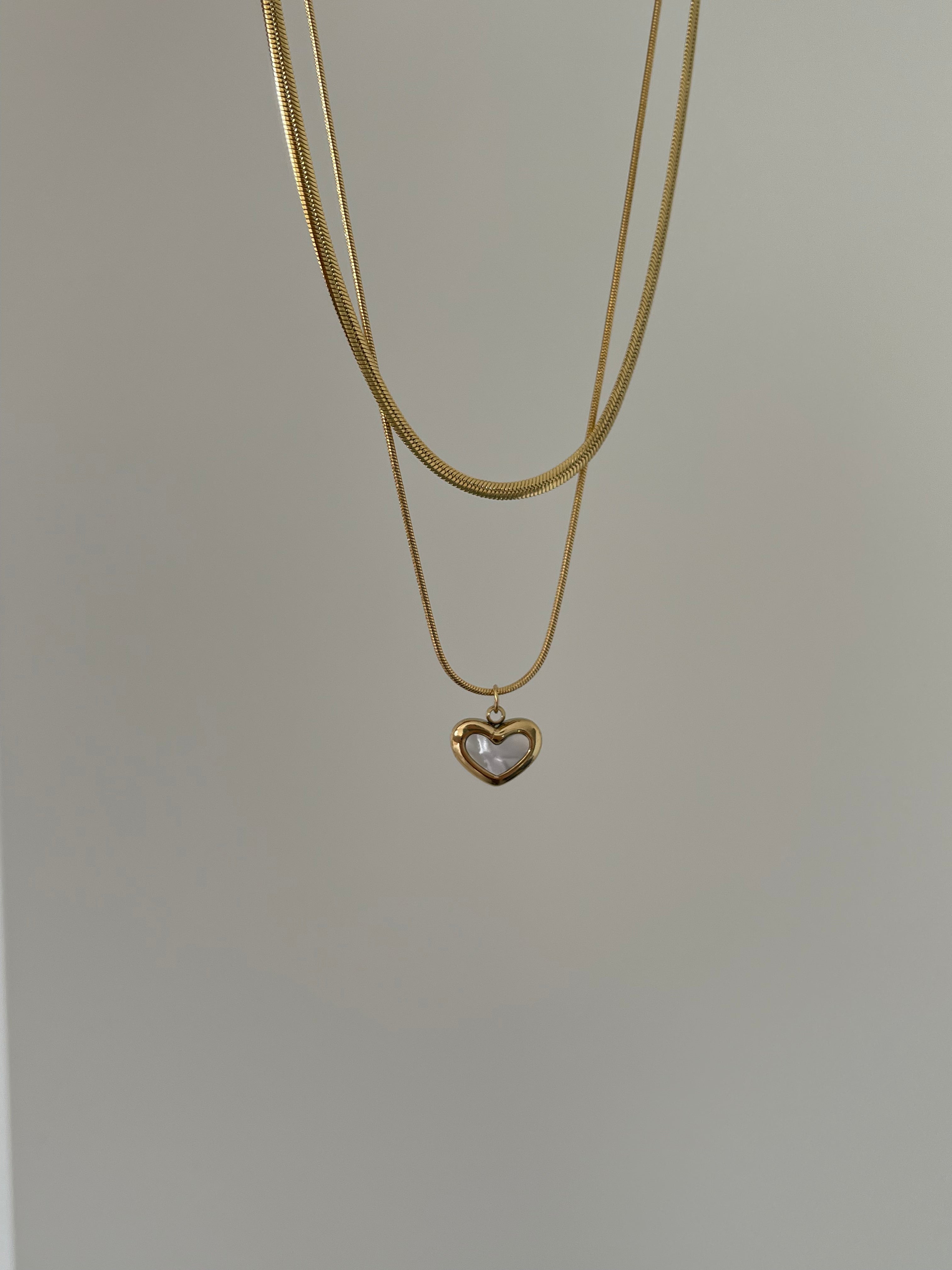 Çelik birleşik basic kalp kolye