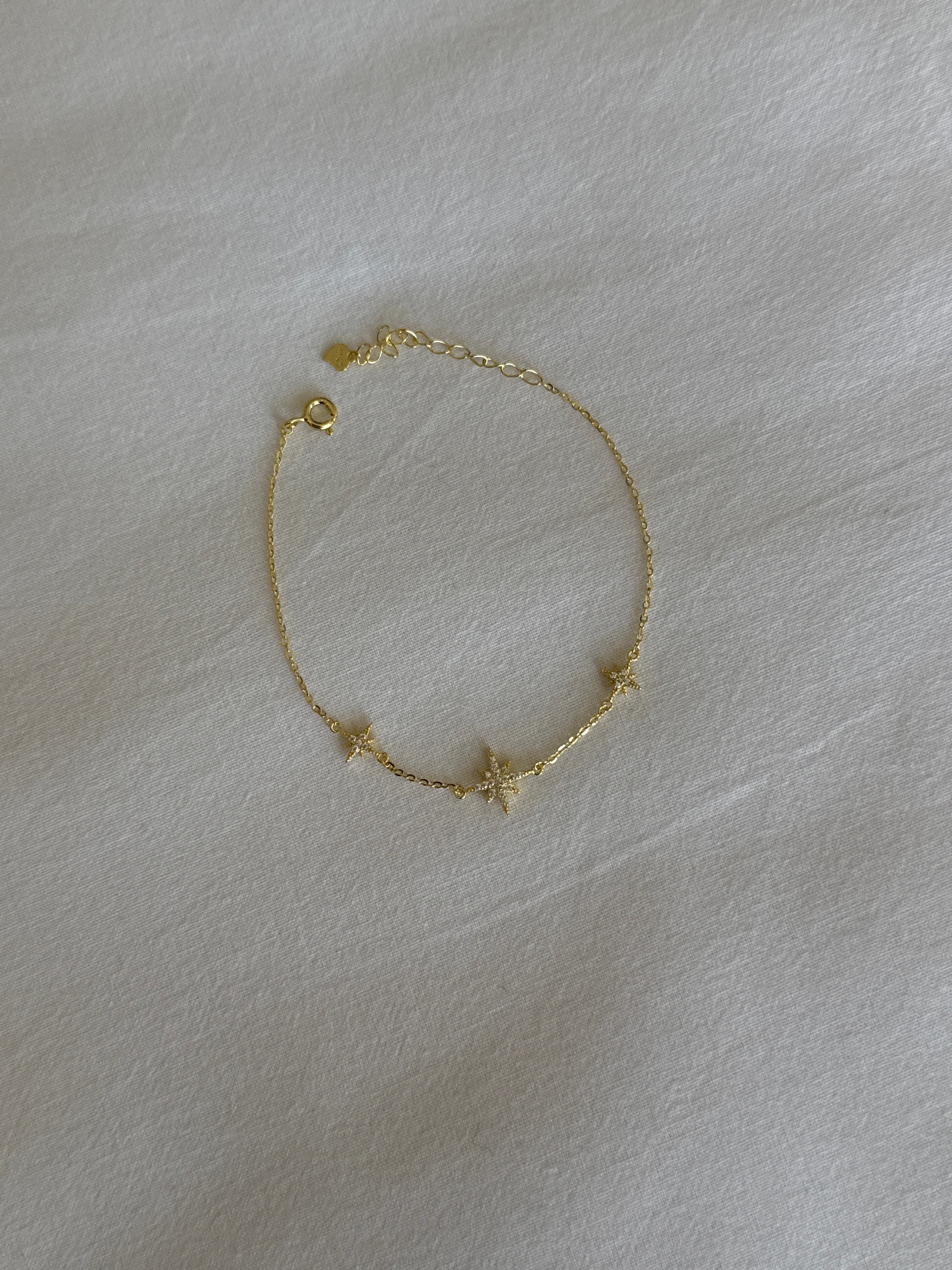 925 gümüş üçlü kutup yıldızı bileklik