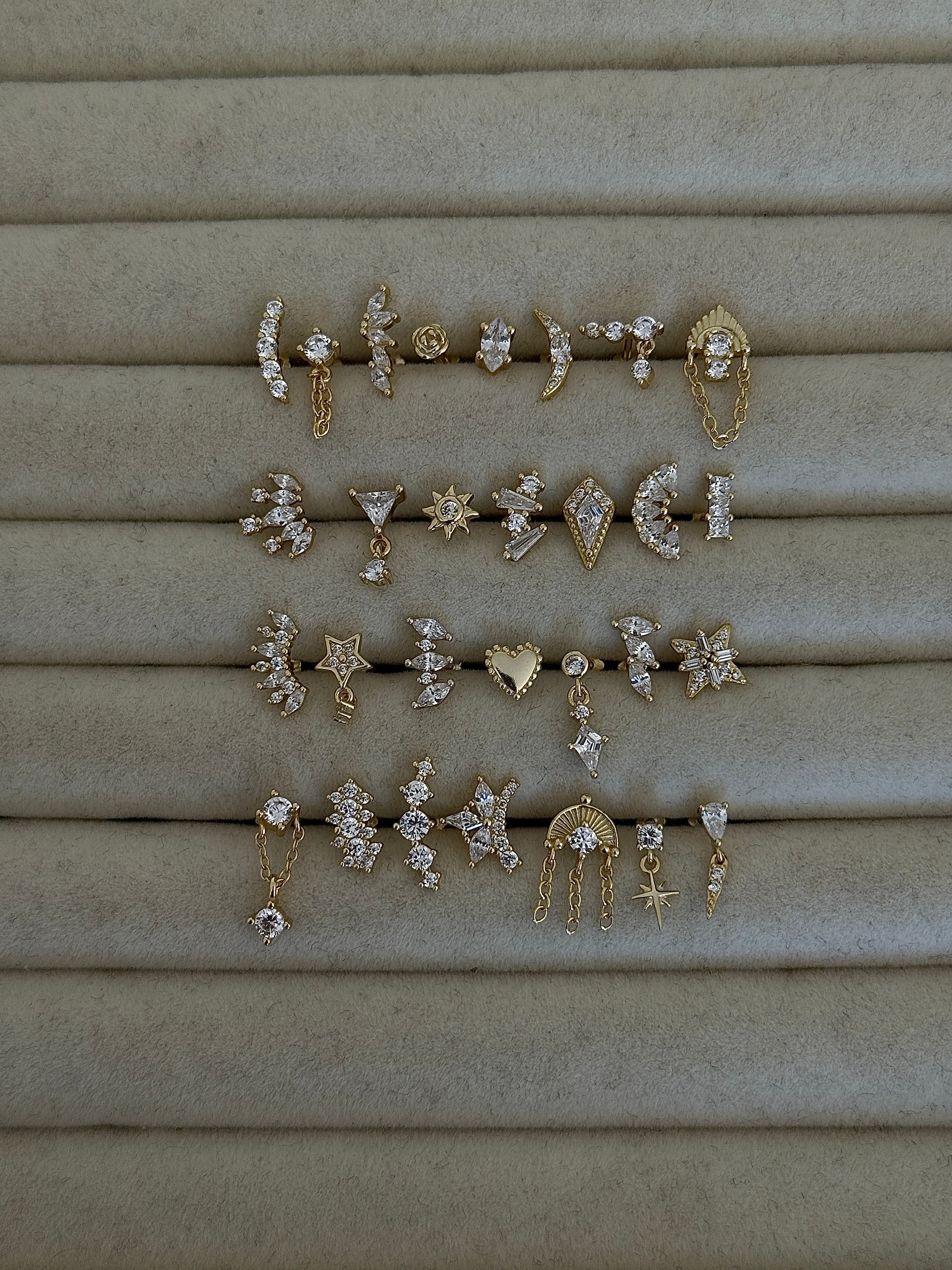 925 gümüş sarkıt zincir piercing