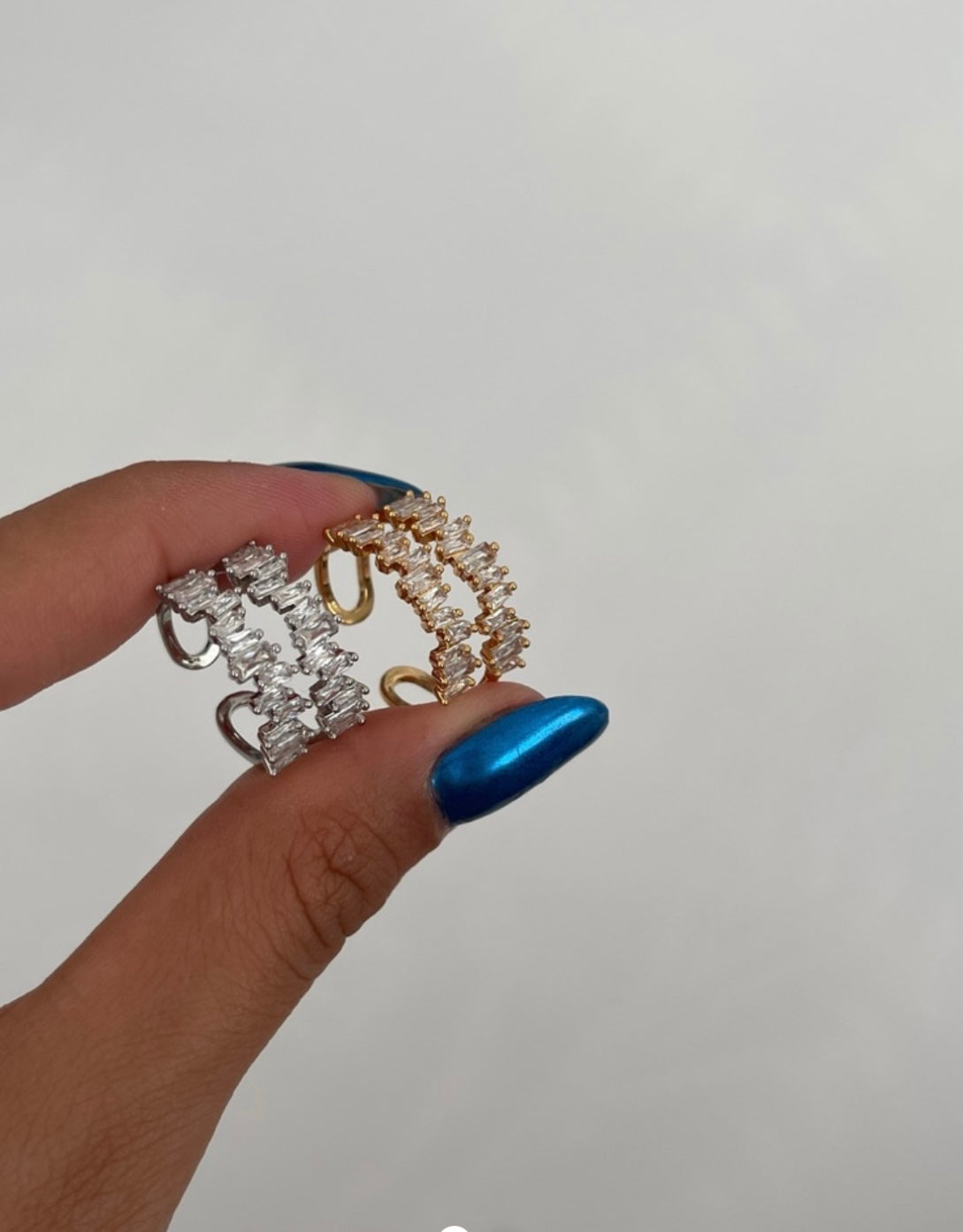 Double kırık baget taş yüzük