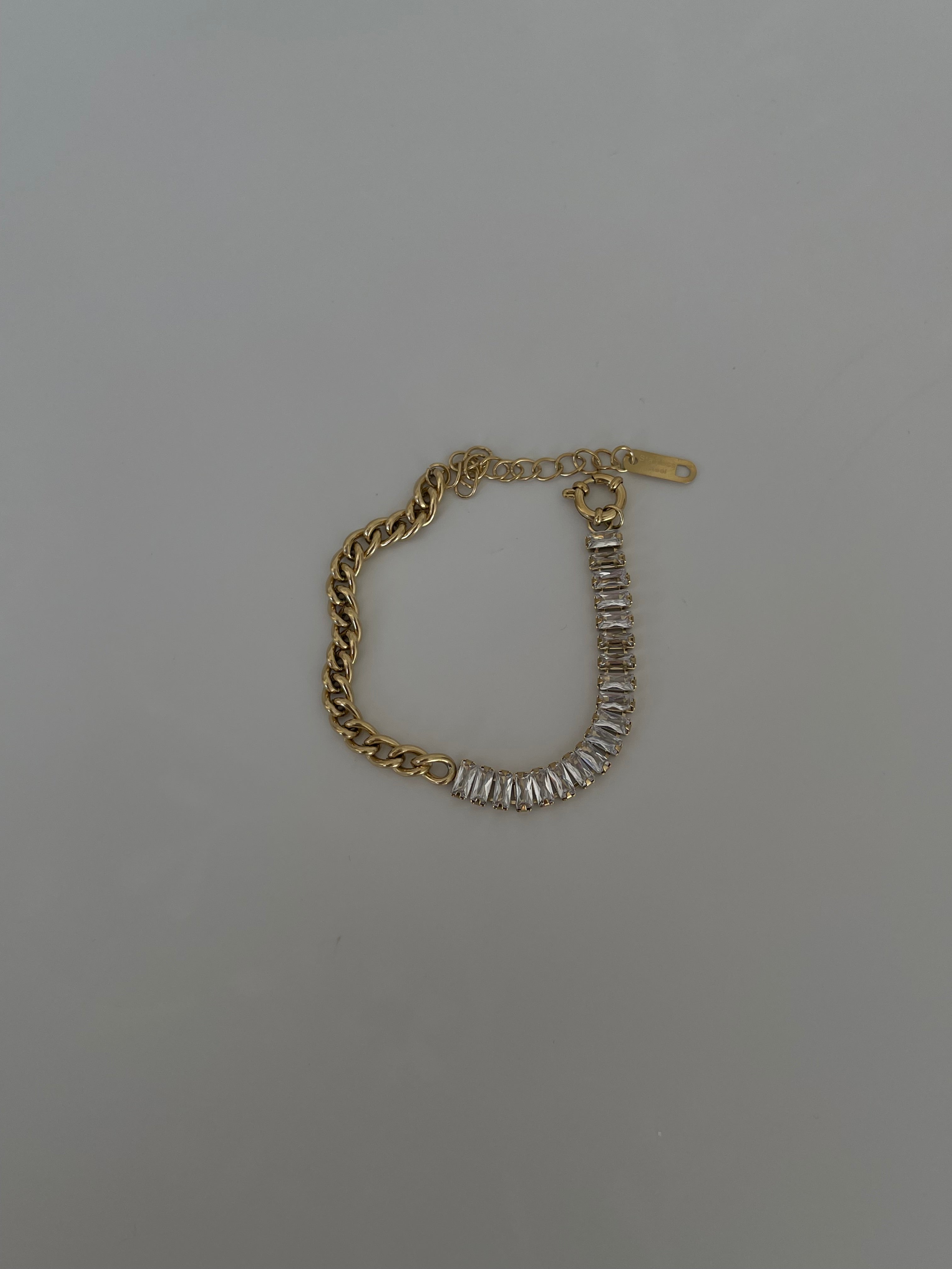 Çelik baget taş mix zincir bileklik