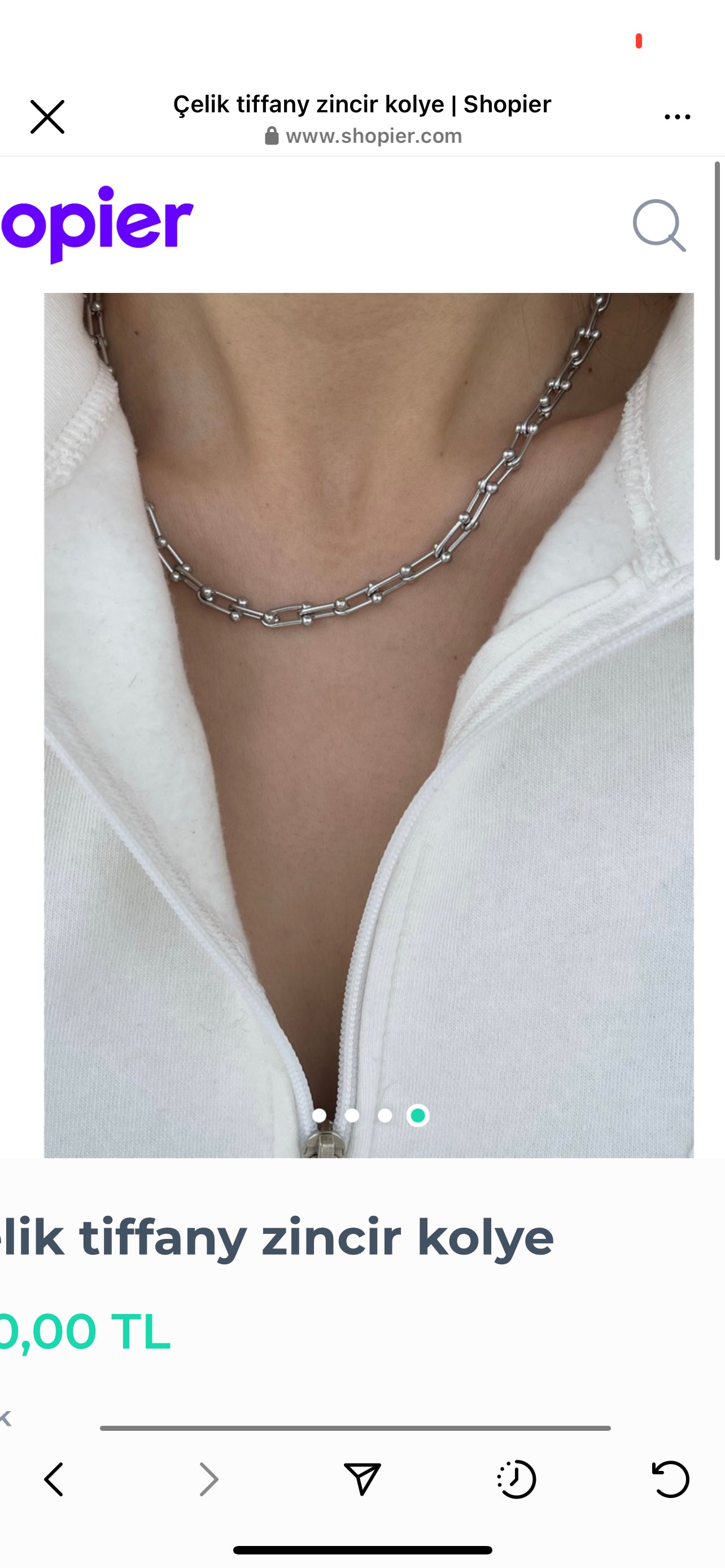 Çelik tiff*ny zincir kolye