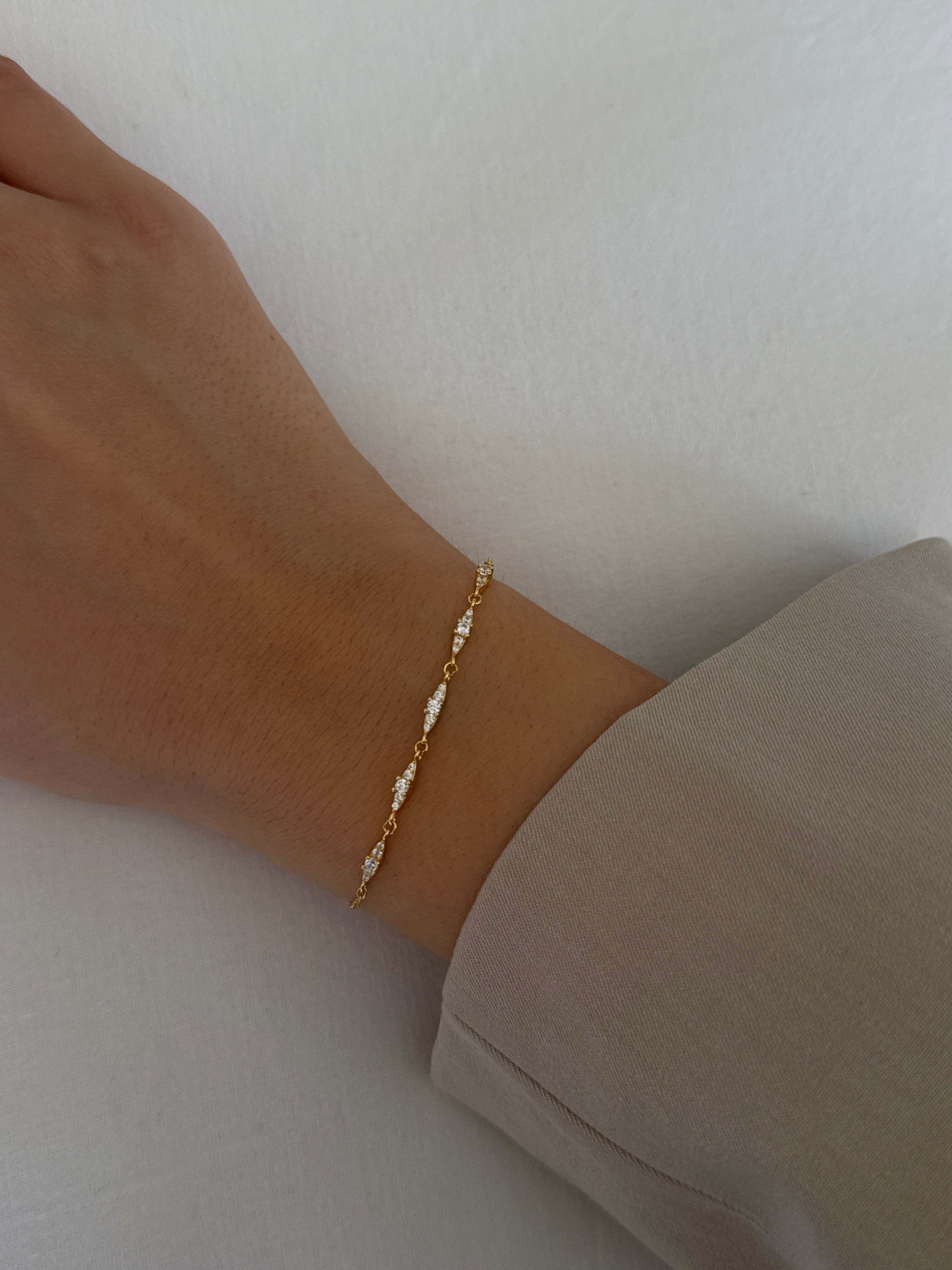 925 gümüş yatay taşlı bileklik