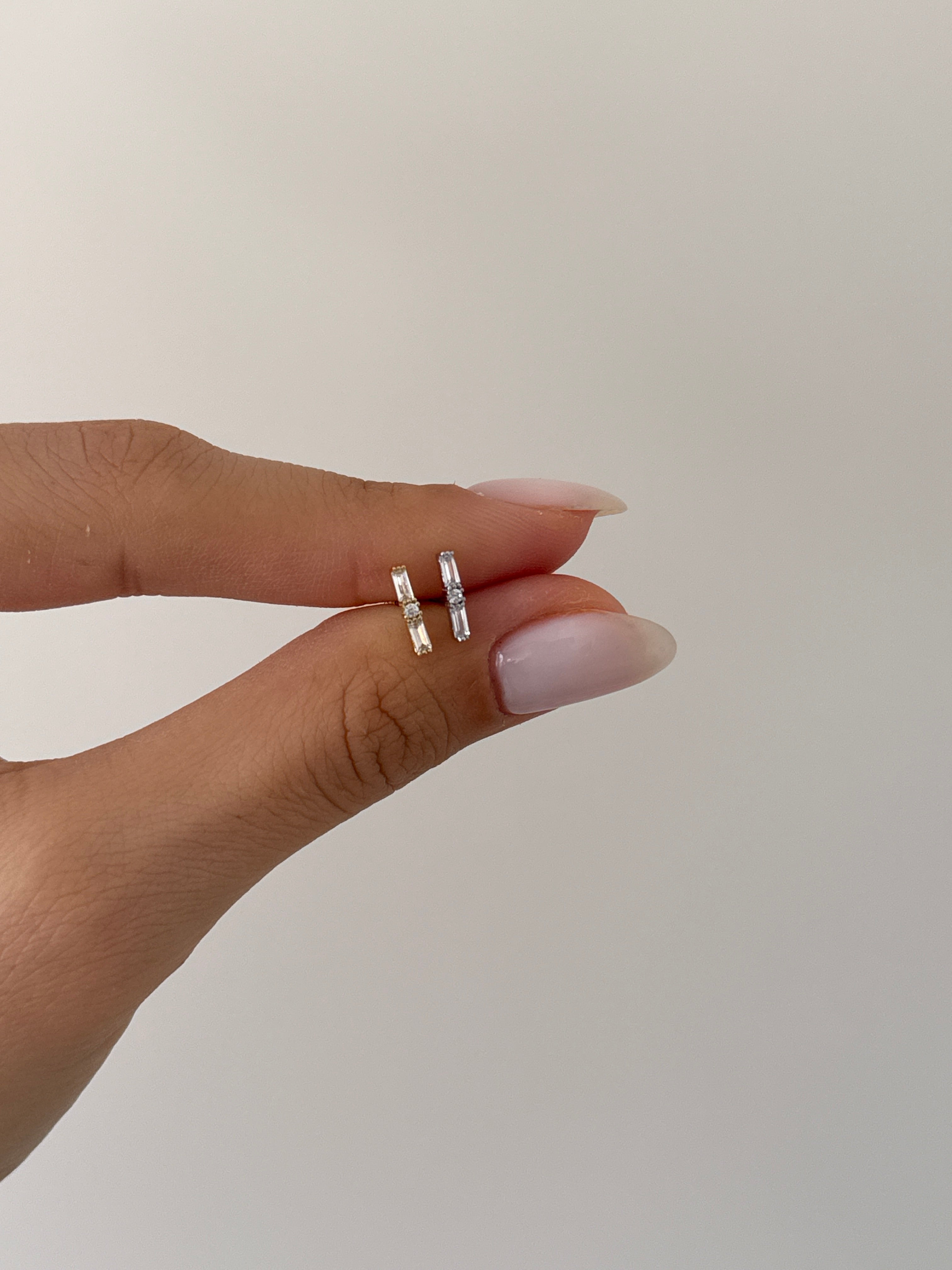 925 gümüş uzun baget piercing