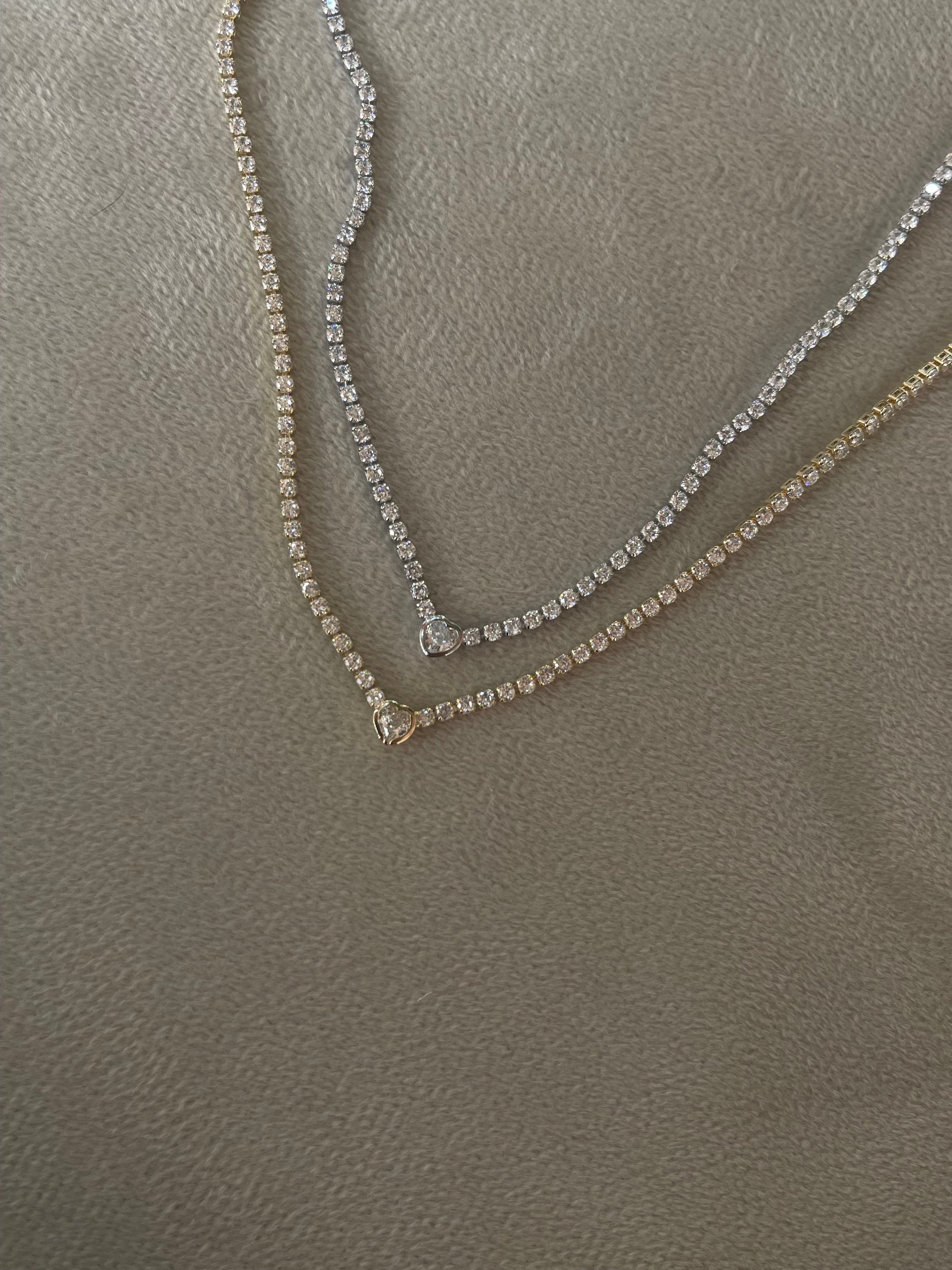 Mini kalp ince su yolu kolye