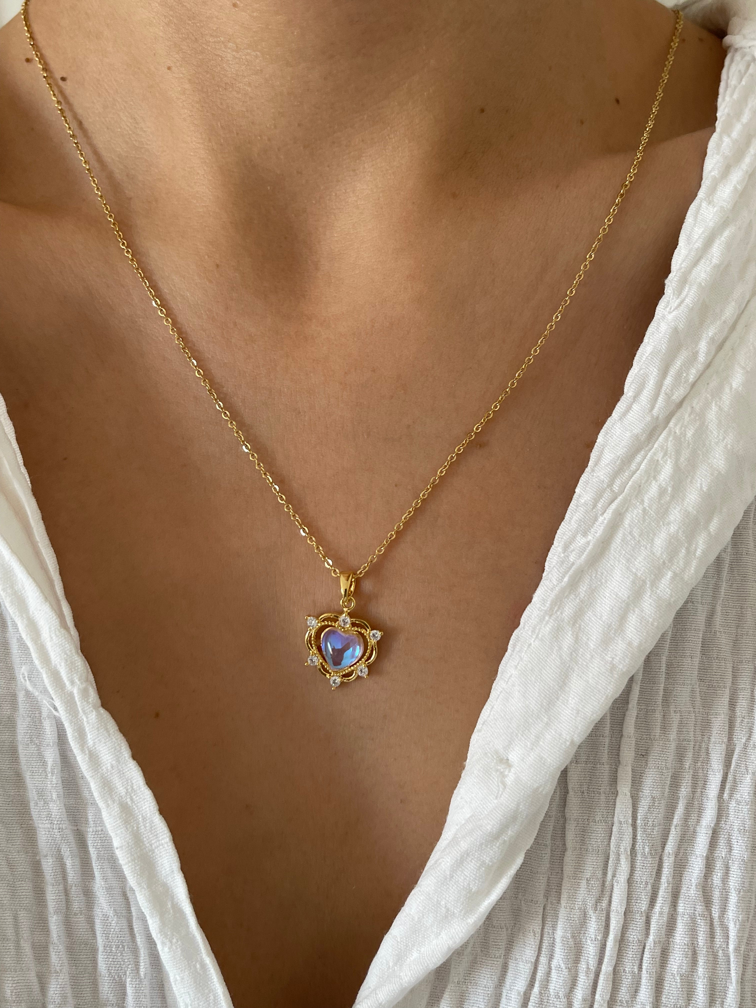 Çelik royal kalp kolye