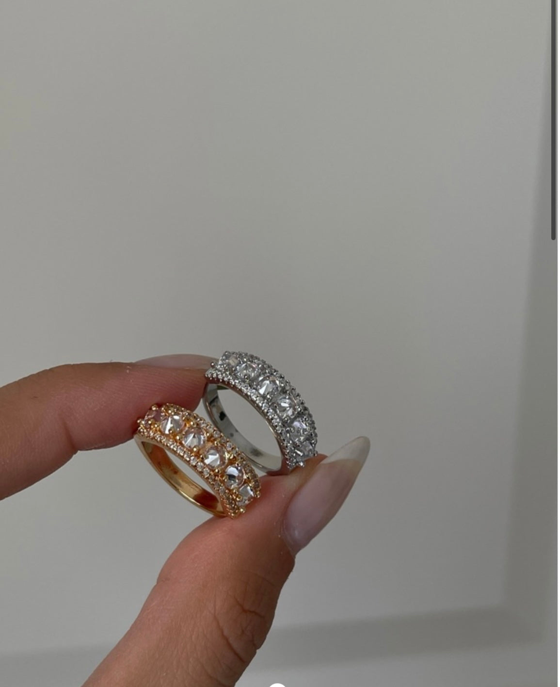 Full taşlı kalın yüzük