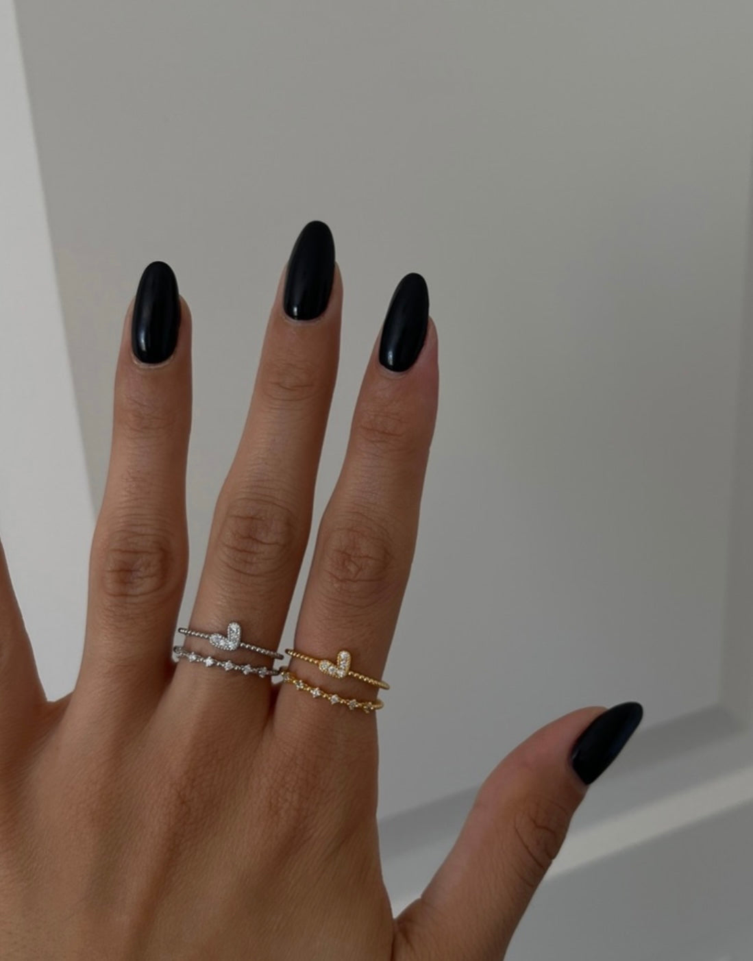 Yatay mini kalpli yüzük