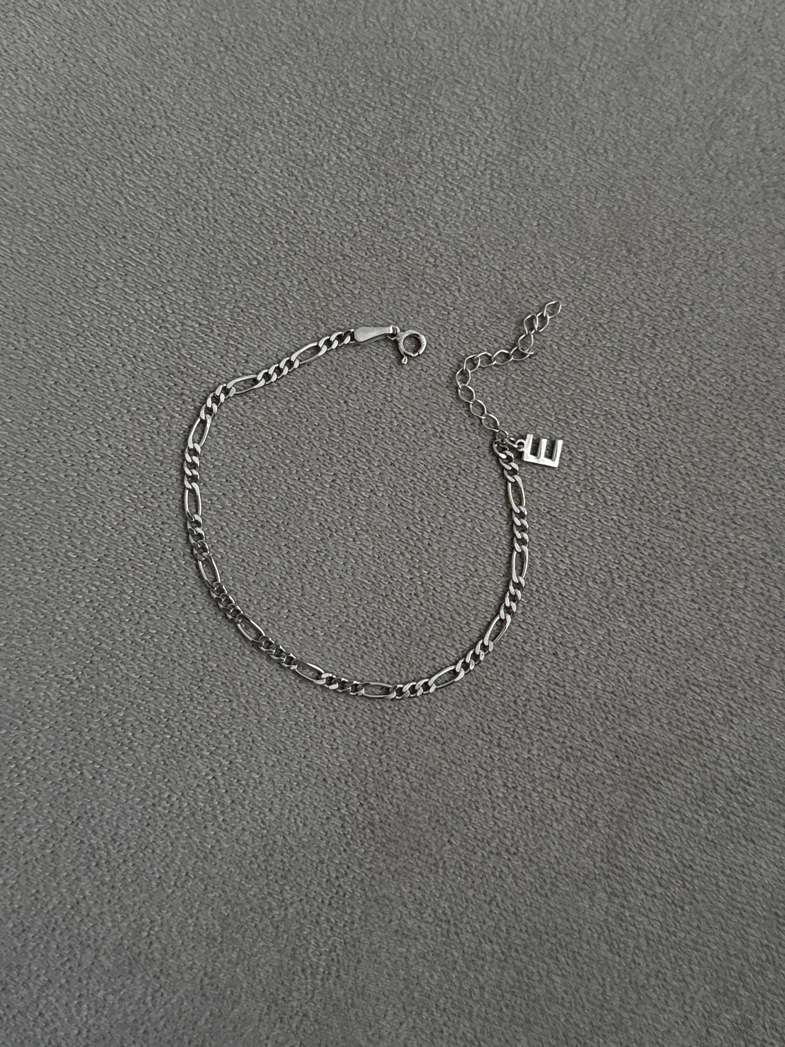 925 ayar gümüş chain harf bileklik (erkek)