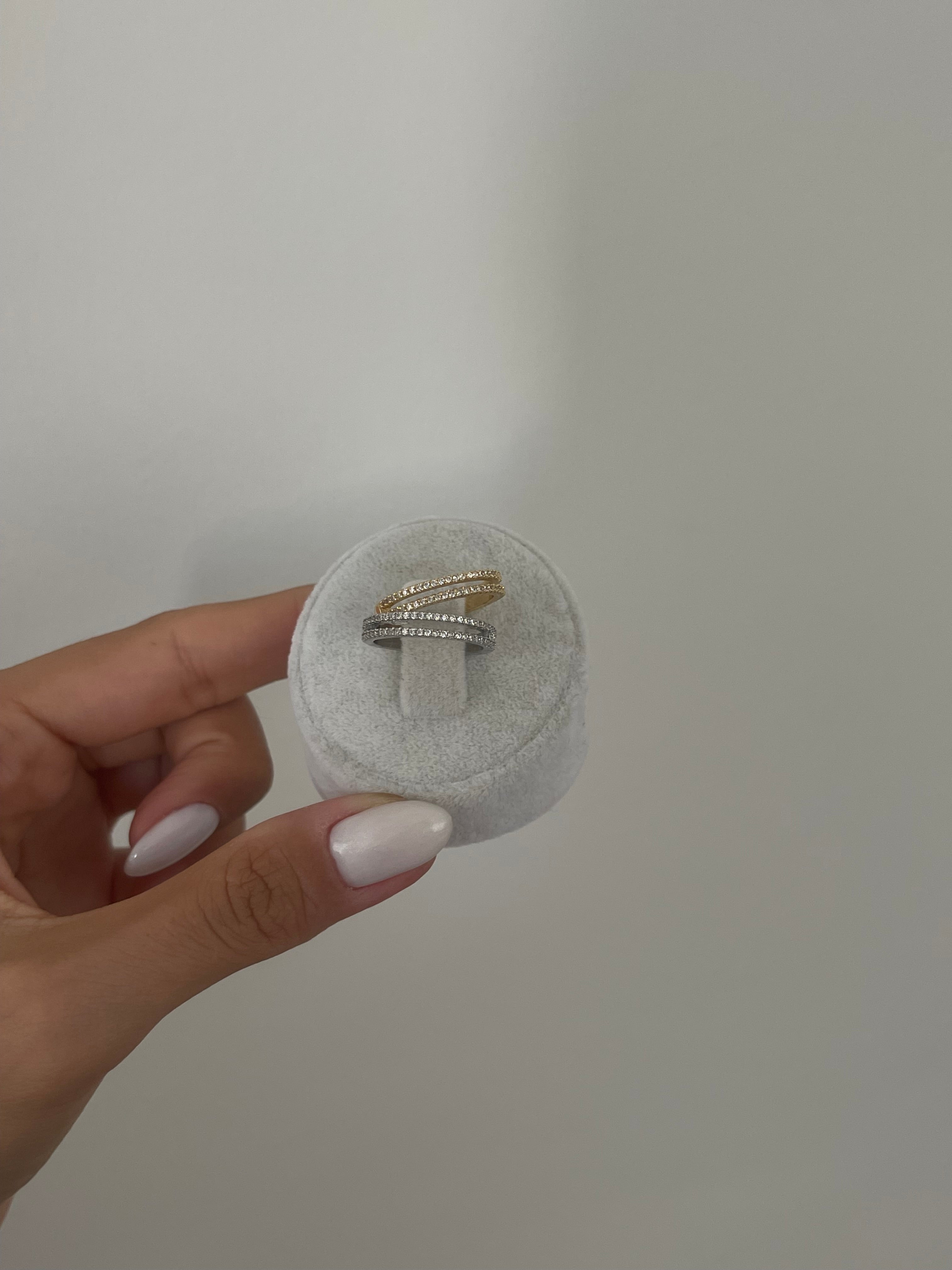 Çift sıra taşlı yüzük