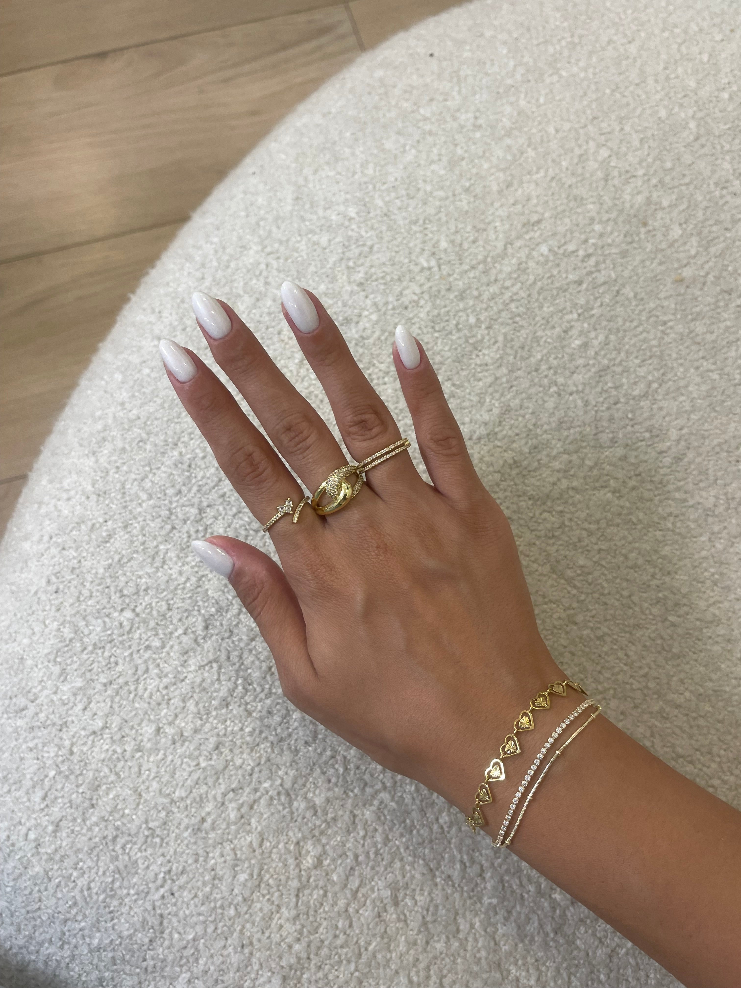 İnce kalp detay yüzük