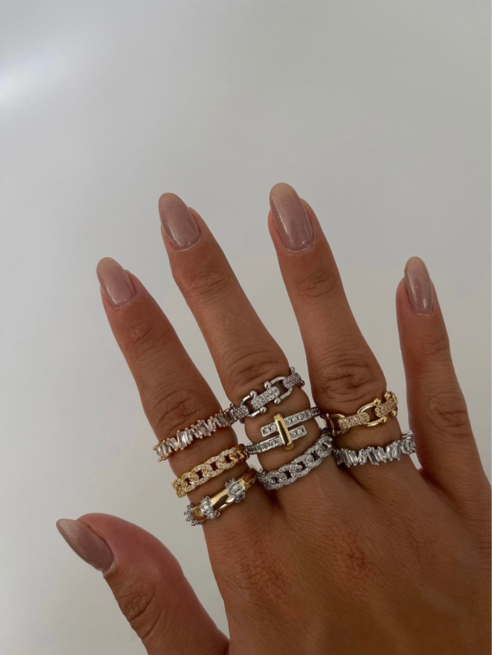 Gold çizgi detay yüzük