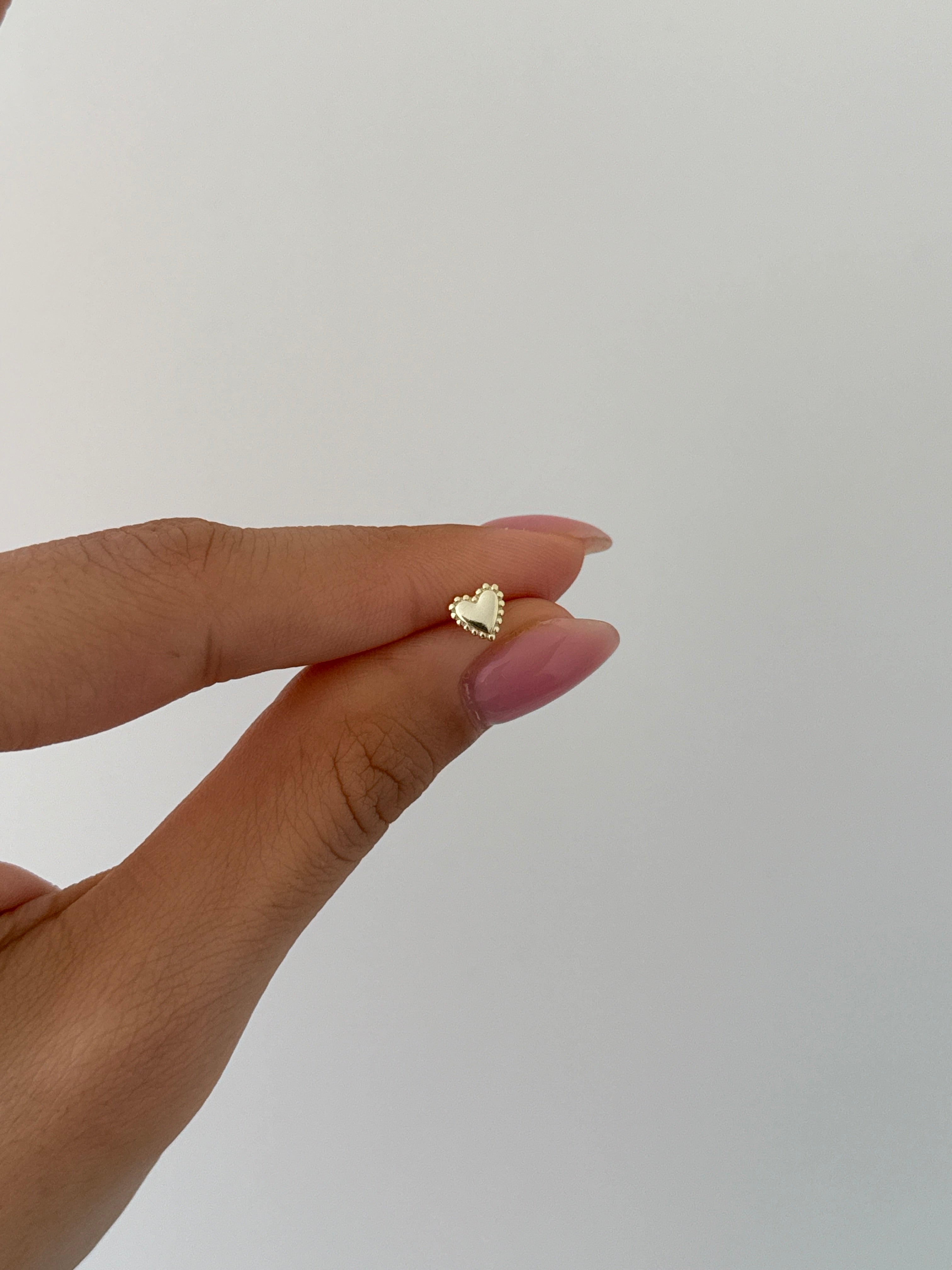 925 gümüş simple kalp piercing