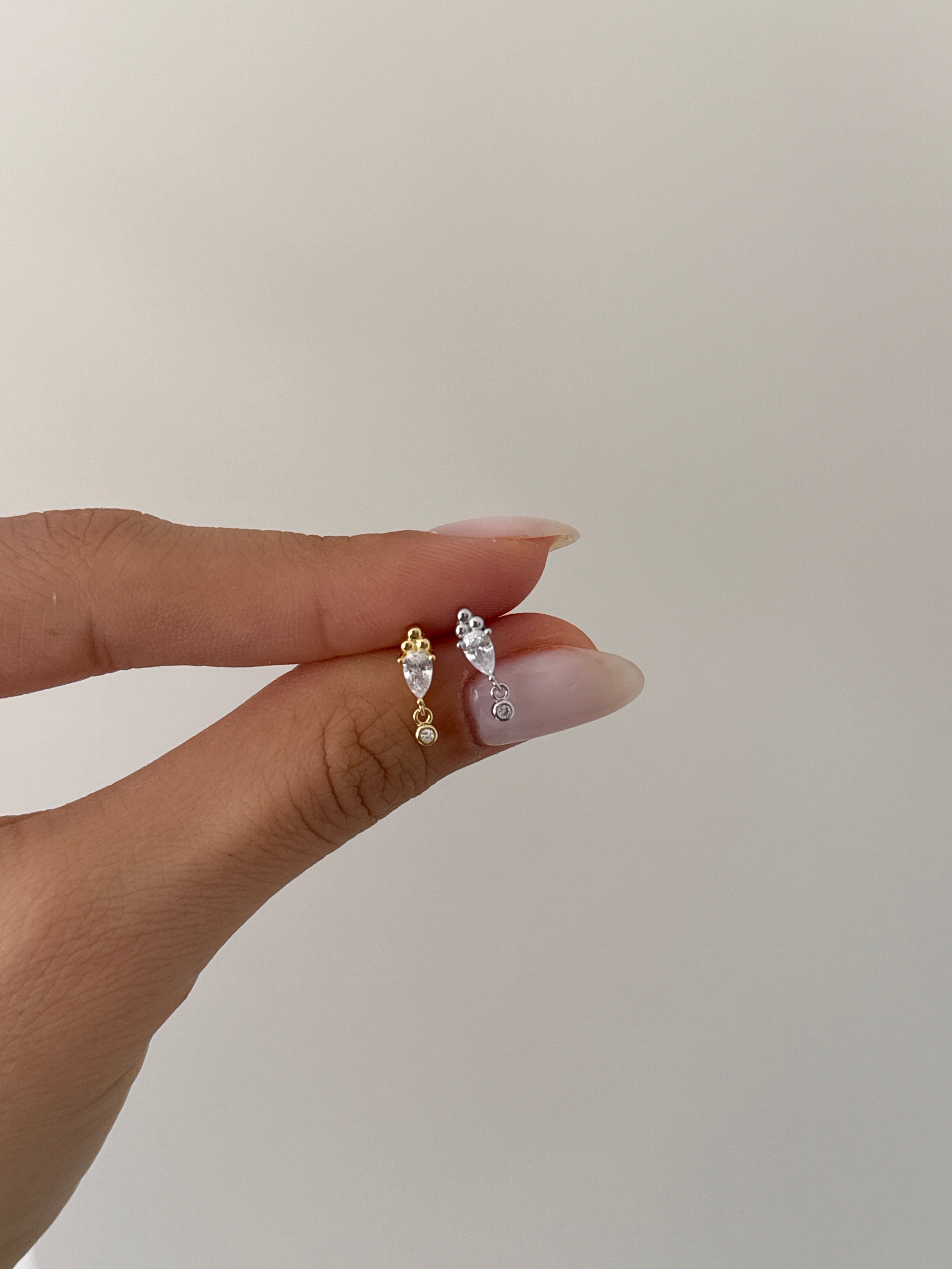 925 gümüş sallantılı damla piercing